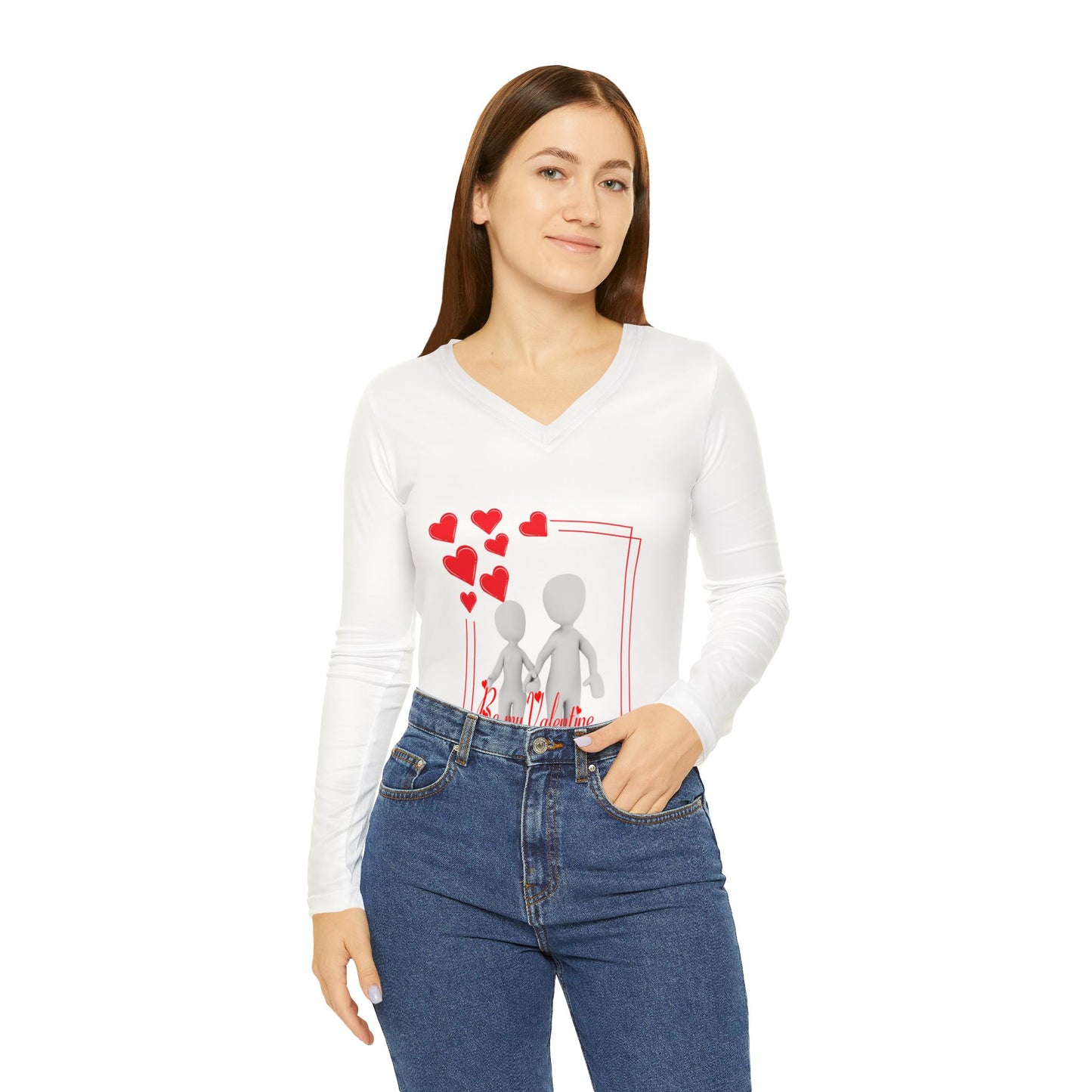 Be My Valentine Long Sleeve V-Neck Shirt