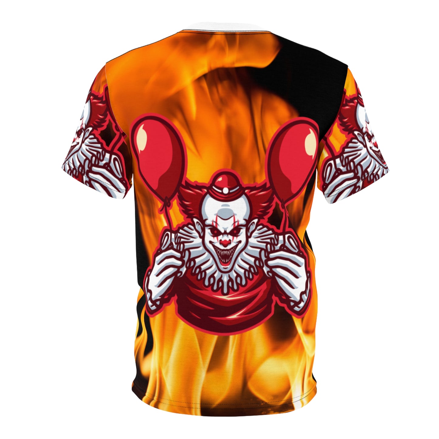 Inferno Clown Unisex Cut & Sew Tee - Bold Graphic T-Shirt for Horror Fans