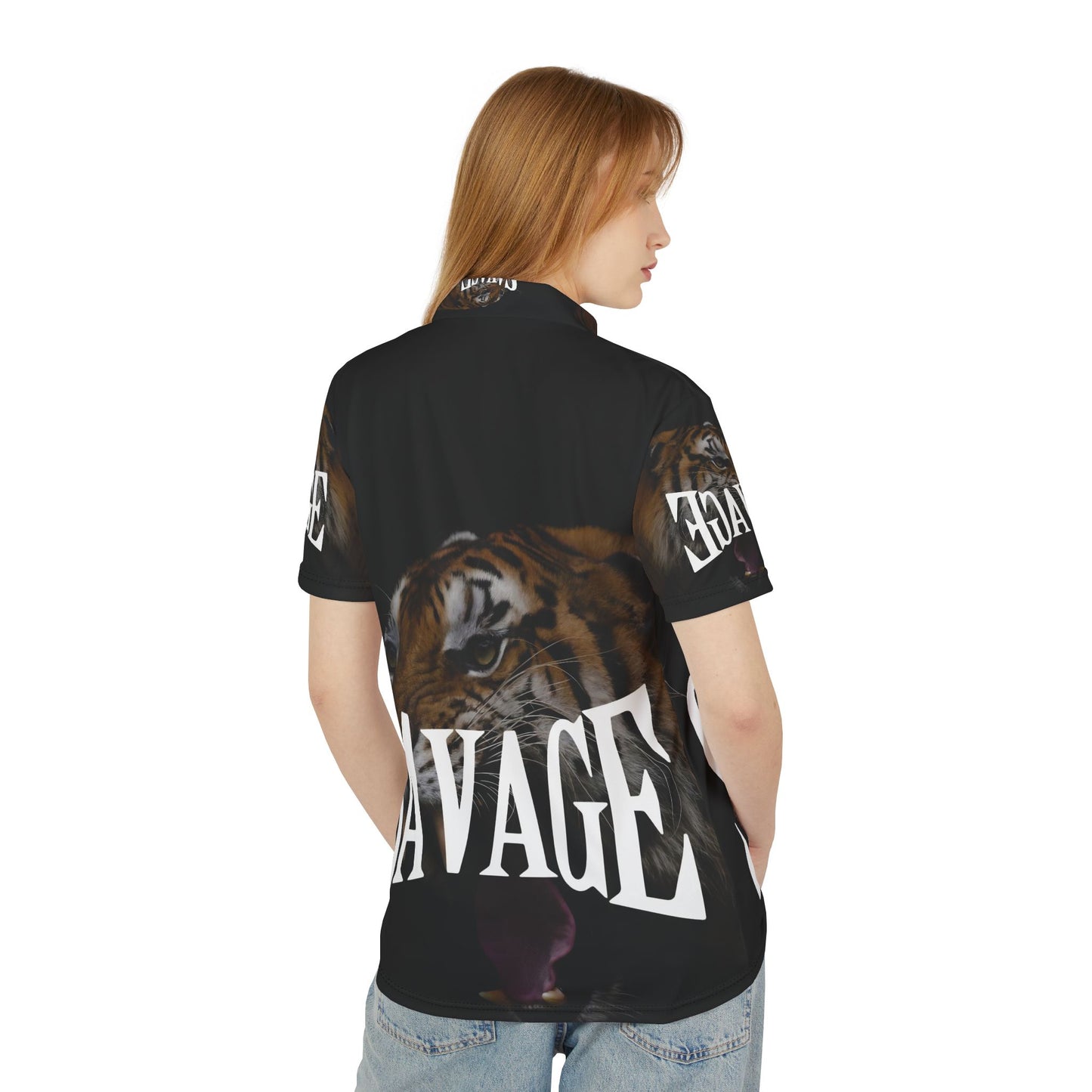 Savage Tiger Unisex Polo Shirt - Bold Statement Style for Wild Souls