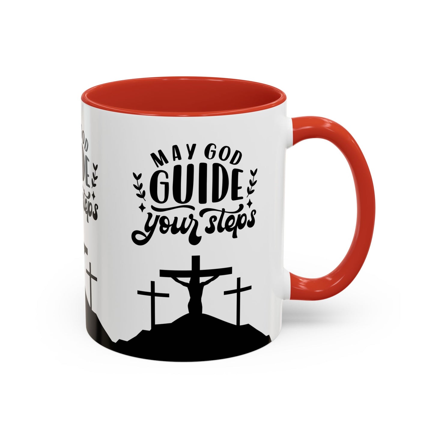 Inspirational Accent Coffee Mug - "May God Guide Your Steps" - Perfect for Faith & Hope