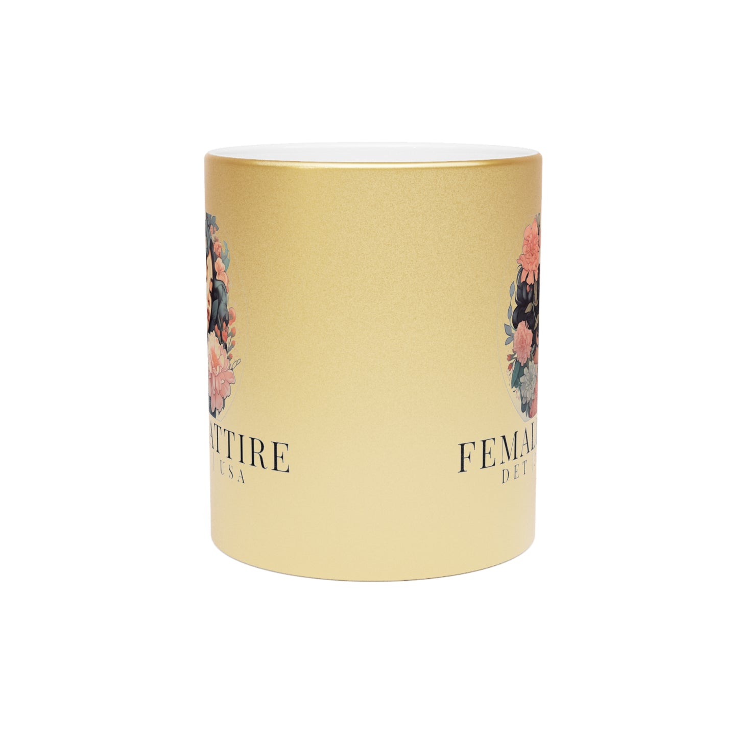 Elegant Floral Metallic Mug - Perfect Gift for Coffee Lovers