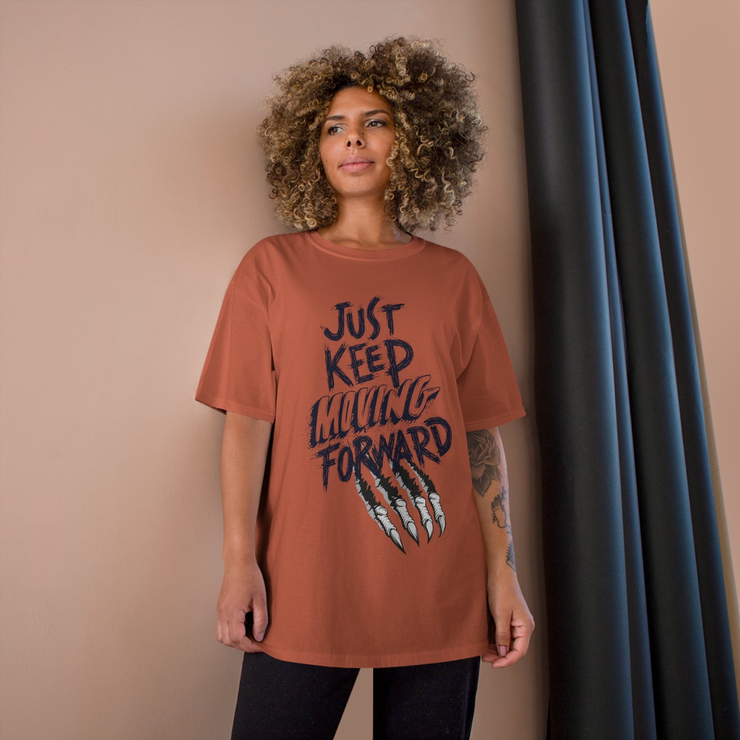 Motivational Champion T-Shirt - 'Just Keep Moving Forward' Graphic Tee