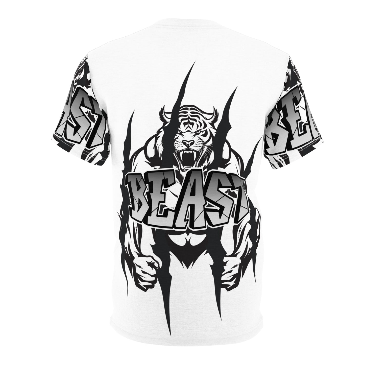 Beast Mode Unisex Cut & Sew Tee - Fierce Tiger Graphic for Fitness Enthusiasts