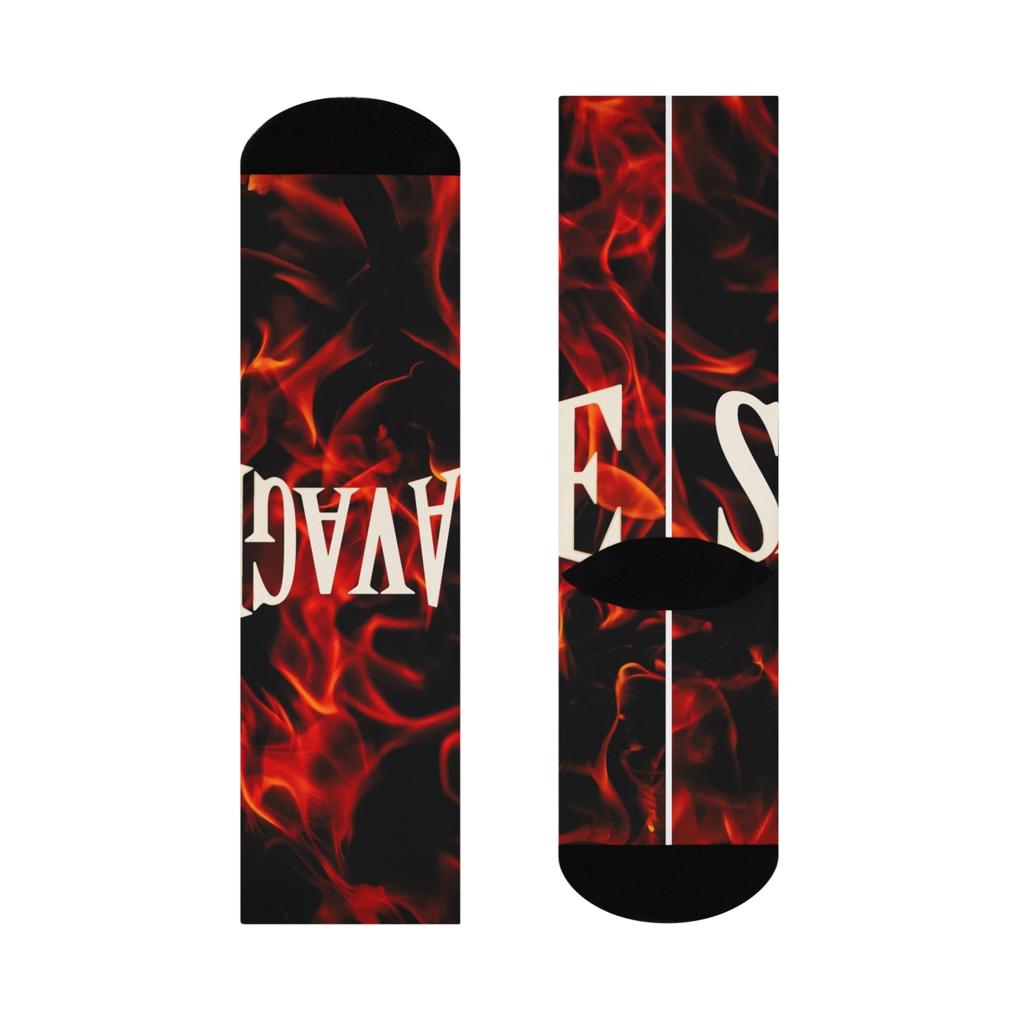 Savage Flame Cushioned Crew Socks - Bold & Comfortable for Everyday Wear