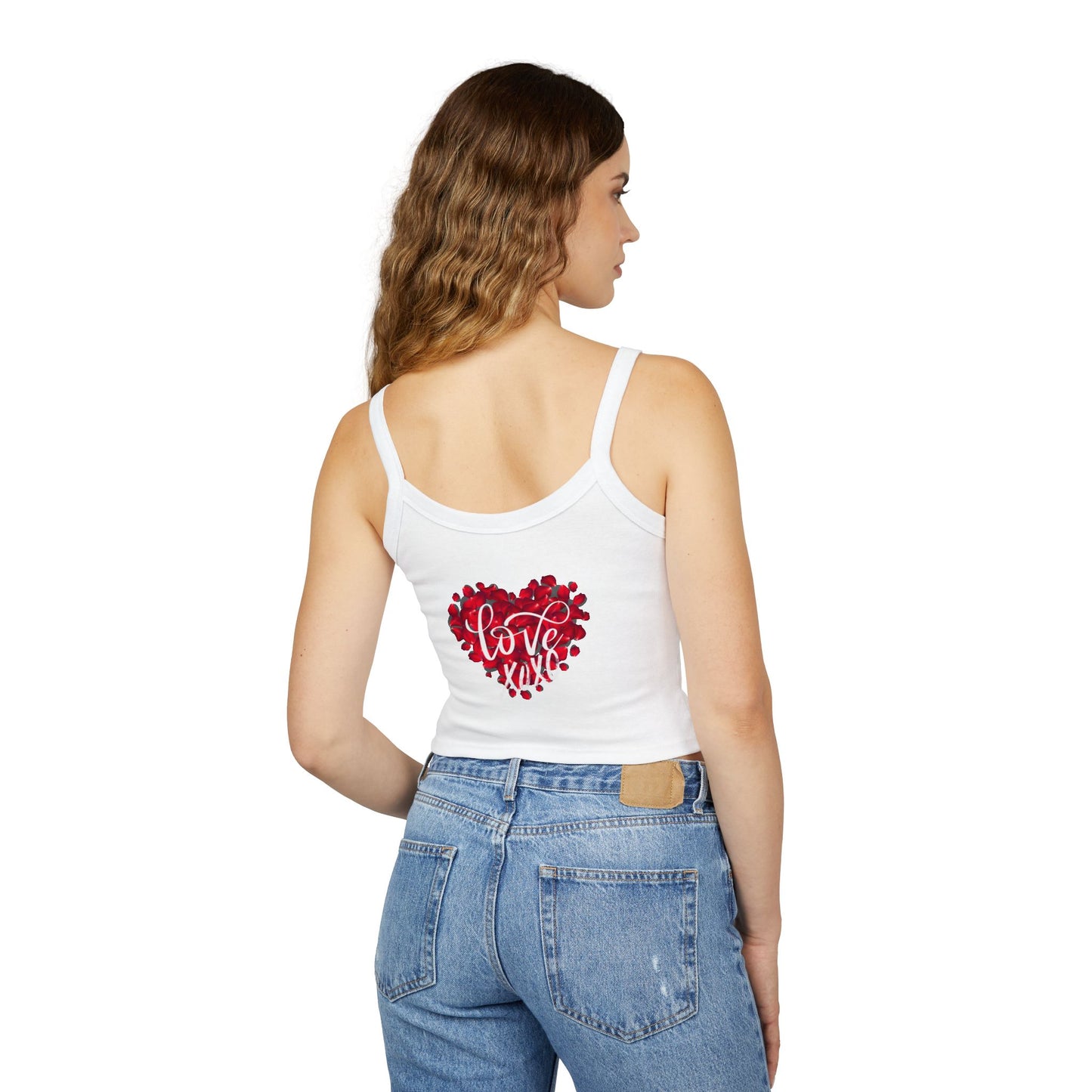 Women's Love Heart Spaghetti Strap Tank Top