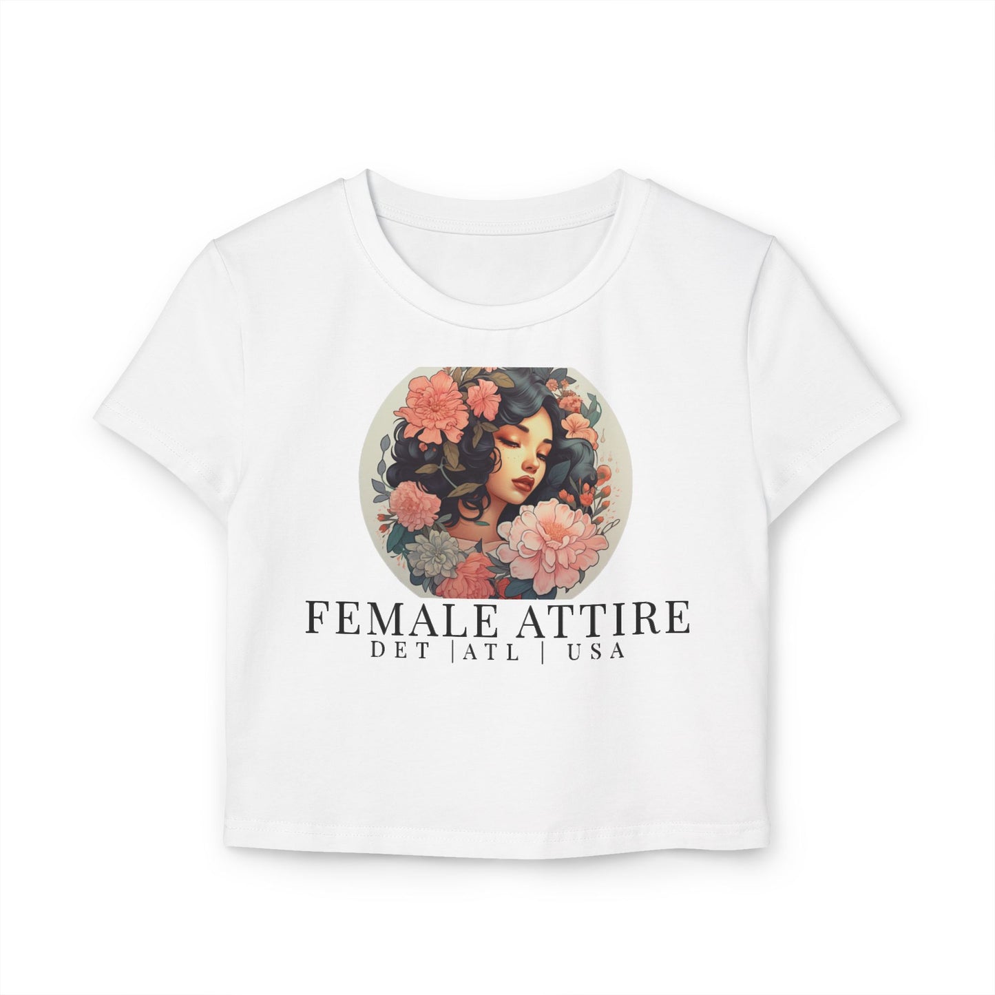 Floral Female Attire Baby Tee - Stylish Women's Crop Top