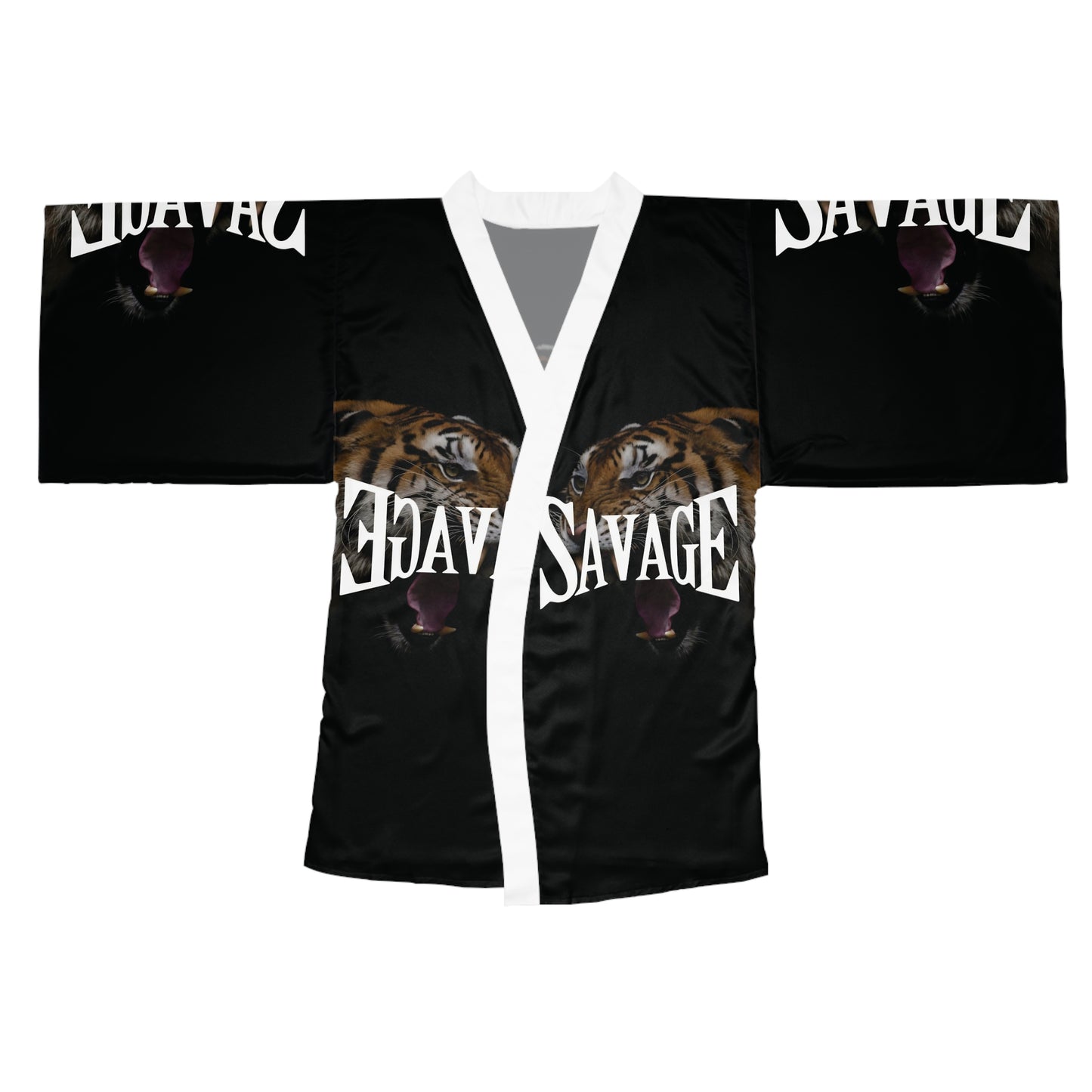 Savage Tiger Long Sleeve Kimono Robe - Bold and Stylish Loungewear