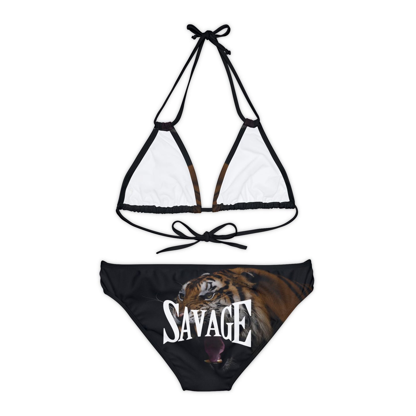 Savage Strappy Bikini Set - Fierce Tiger Print Swimwear for Bold Beach Days