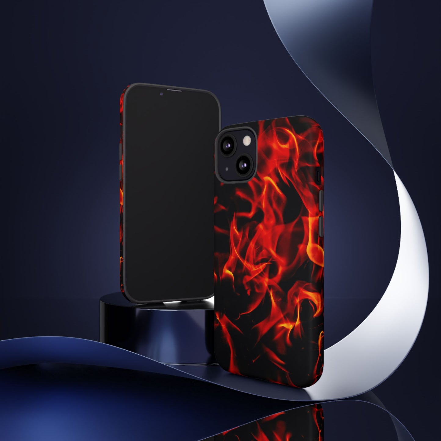 Fire Design Tough Phone Case - Bold Protection with Fiery Vibes