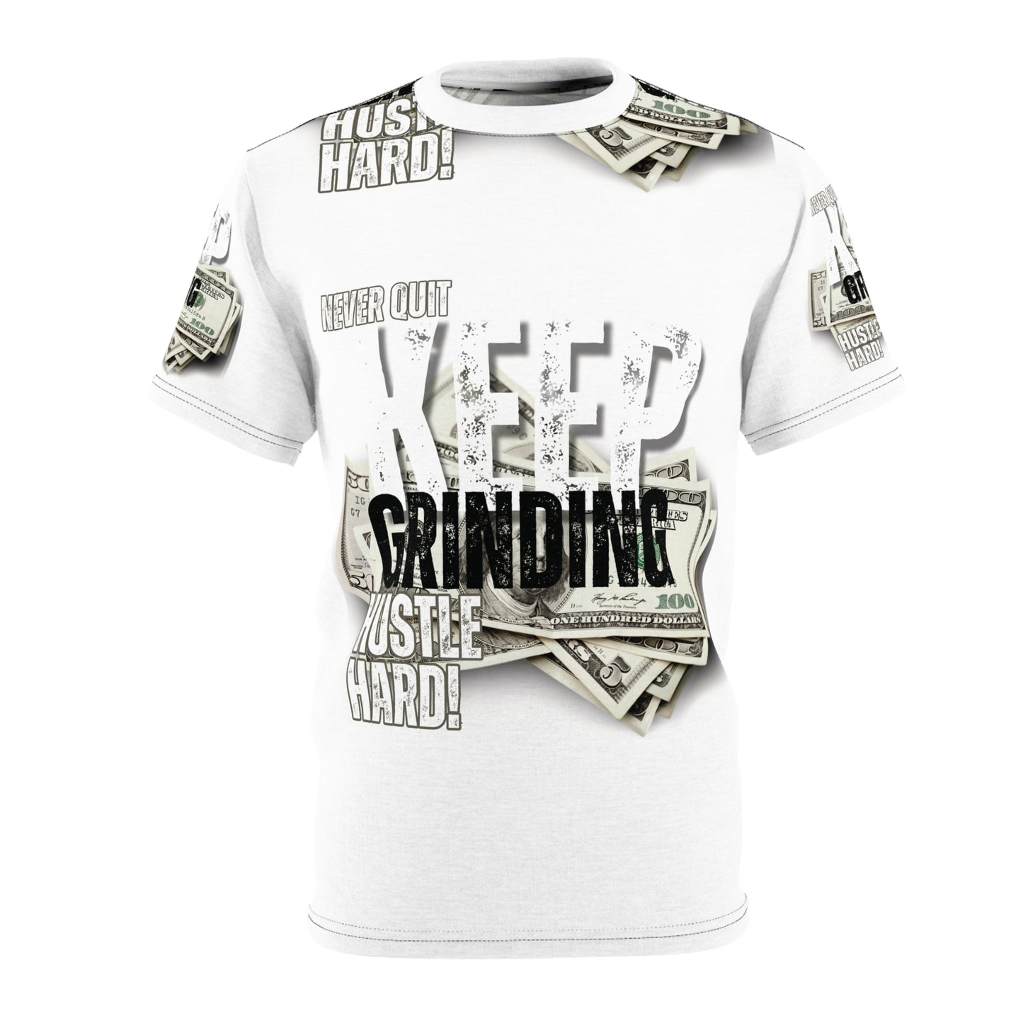 Motivational Hustle Tee - Keep Grinding, Unisex Cut & Sew Shirt