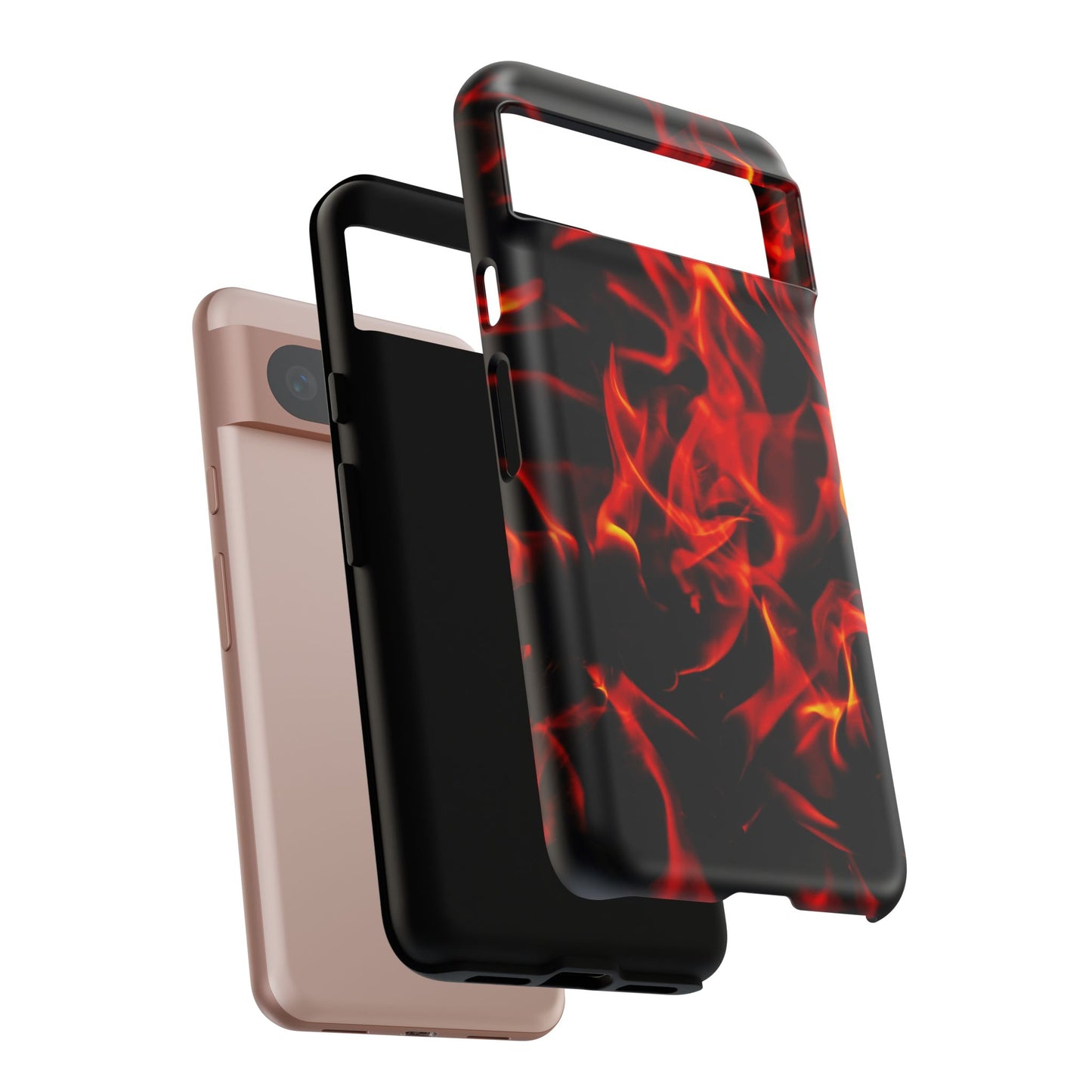 Fire Design Tough Phone Case - Bold Protection with Fiery Vibes