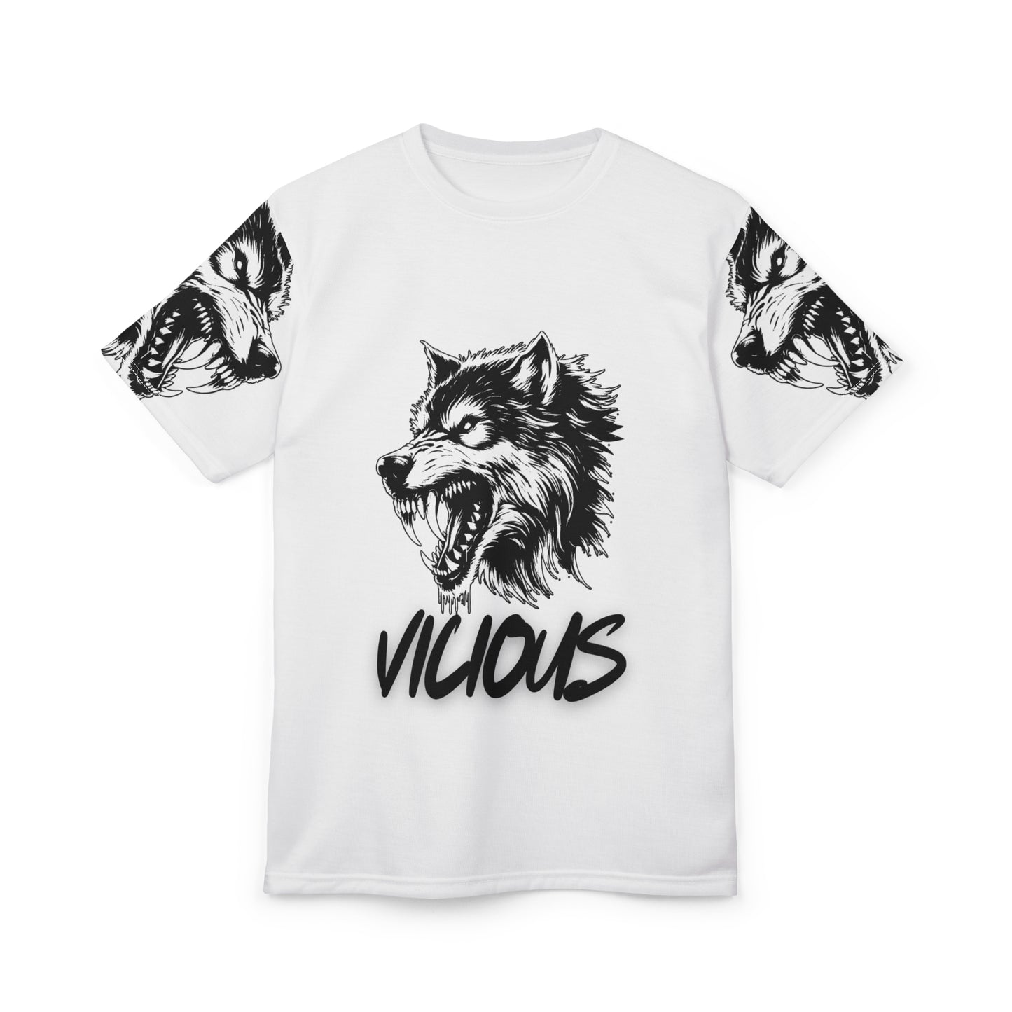 Vicious Wolf Unisex Tee - Edgy Graphic T-Shirt for Bold Style