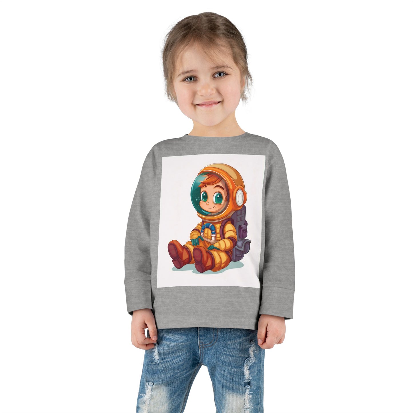 Toddler Astronaut Long Sleeve Tee - Cute Kids Space Shirt for Little Explorers