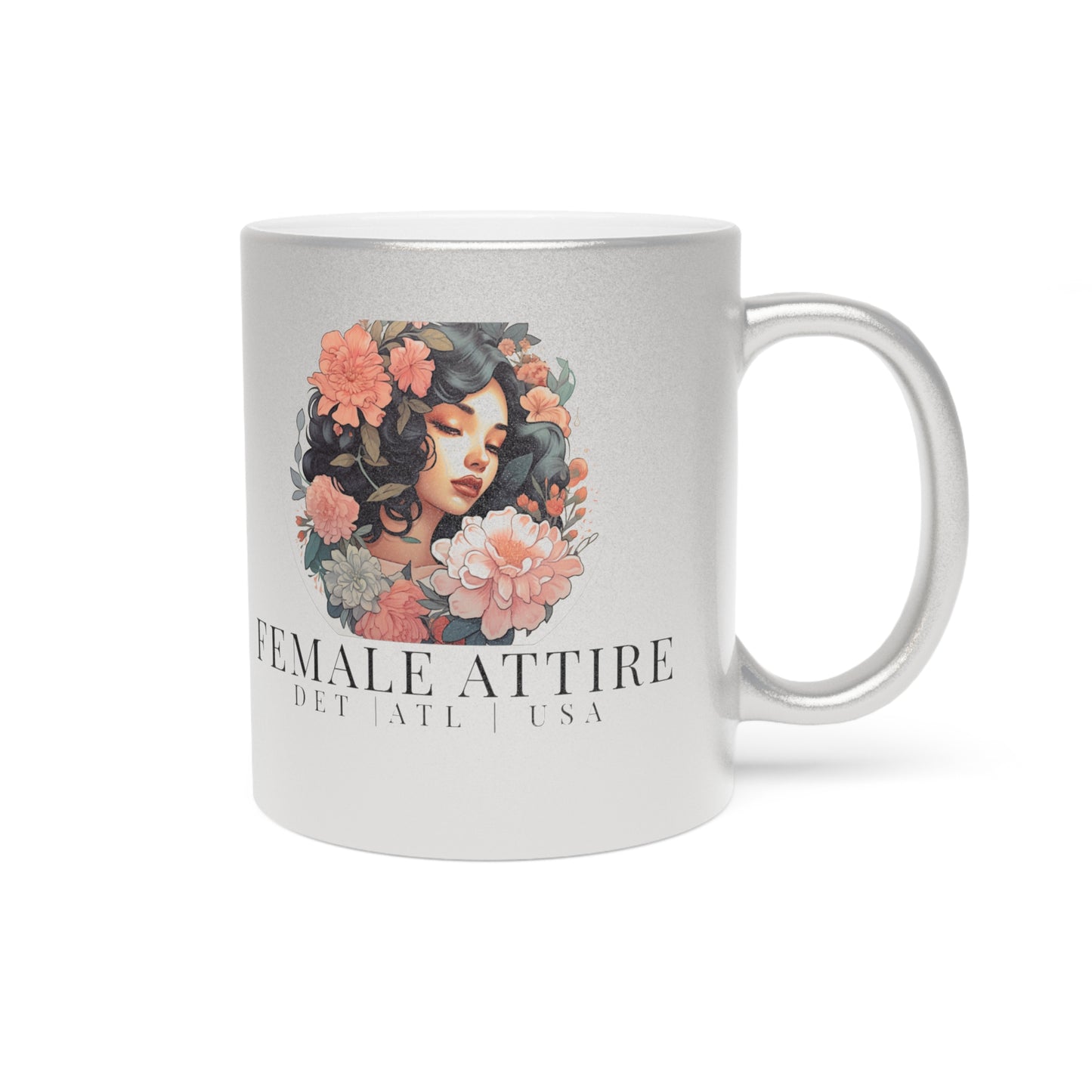 Elegant Floral Metallic Mug - Perfect Gift for Coffee Lovers