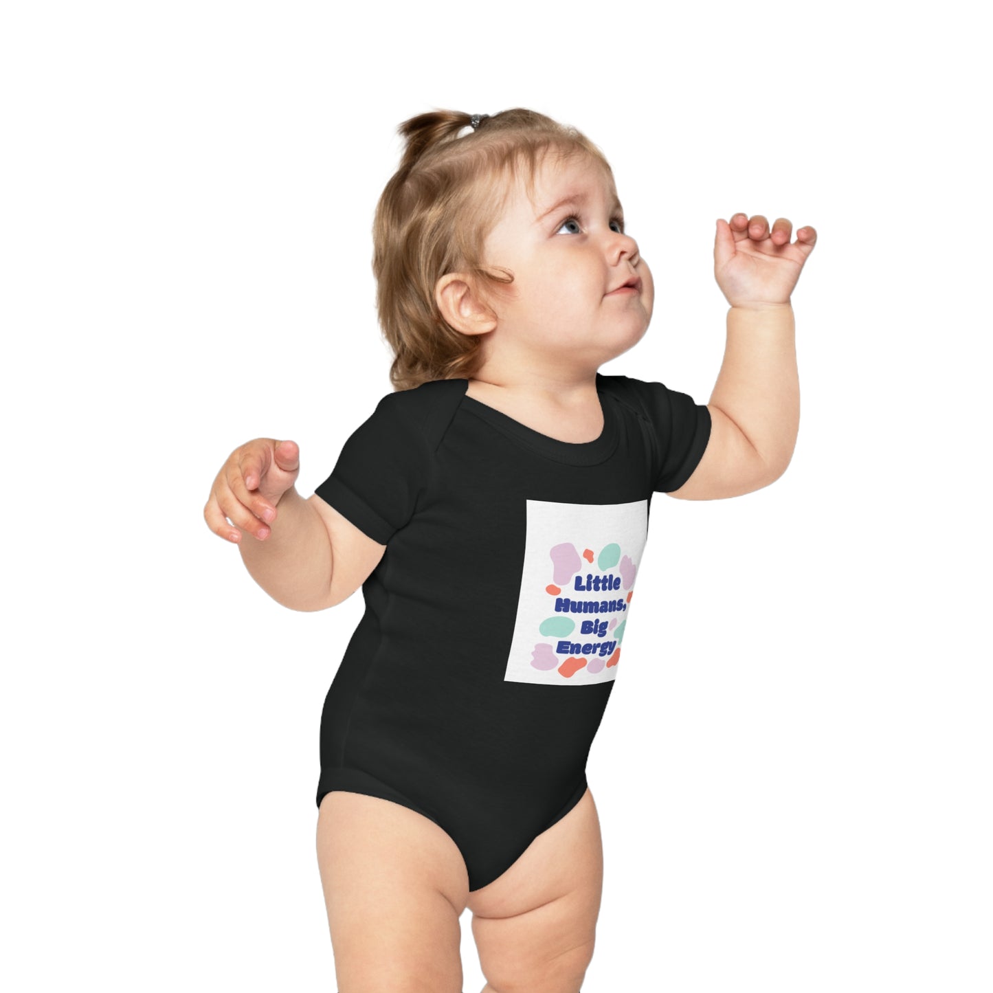 Cute Combed Cotton Baby Bodysuit - 'Little Humans, Big Energy' - Fun & Colorful Outfit for Infants