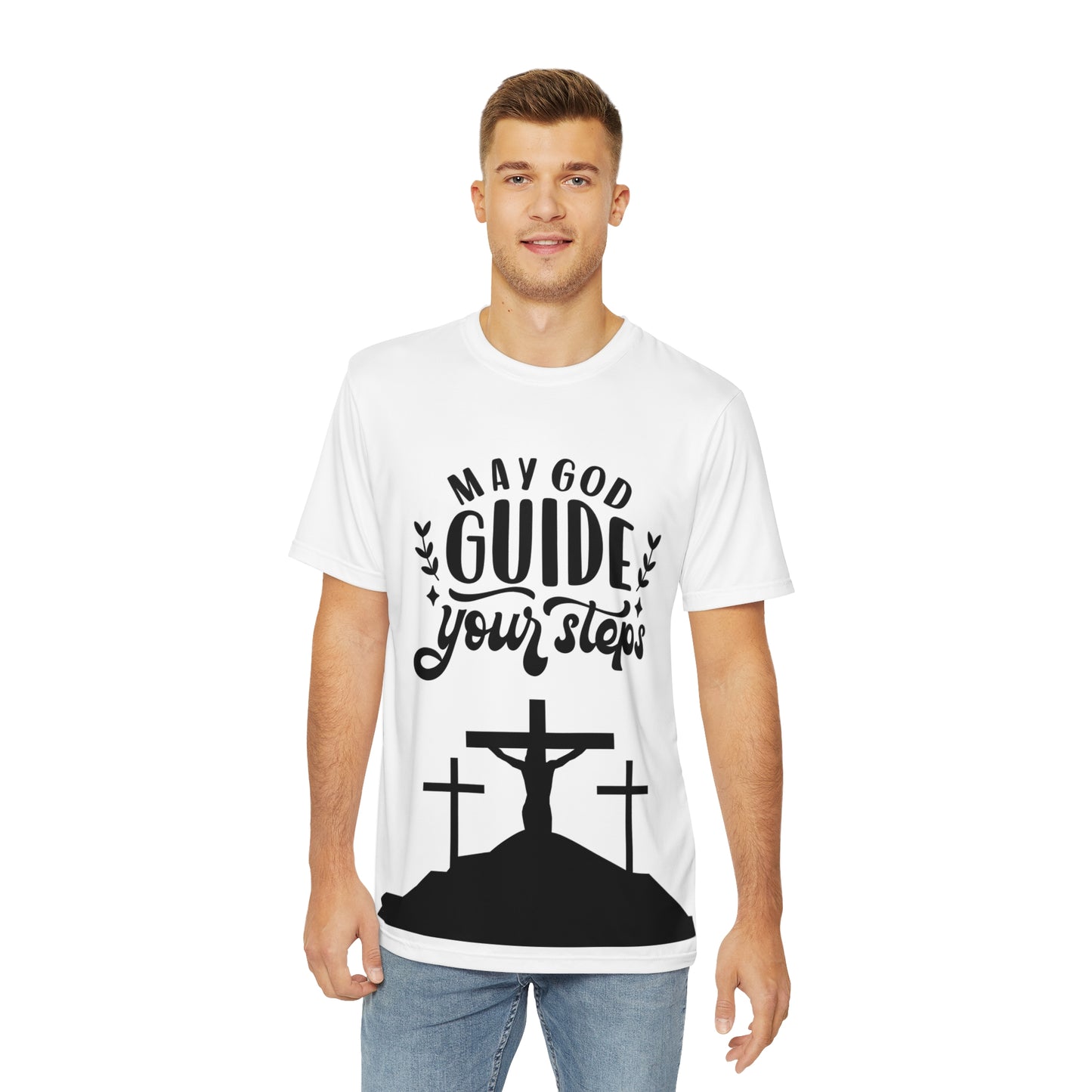 Men's Inspirational Faith Tee - "May God Guide Your Steps"