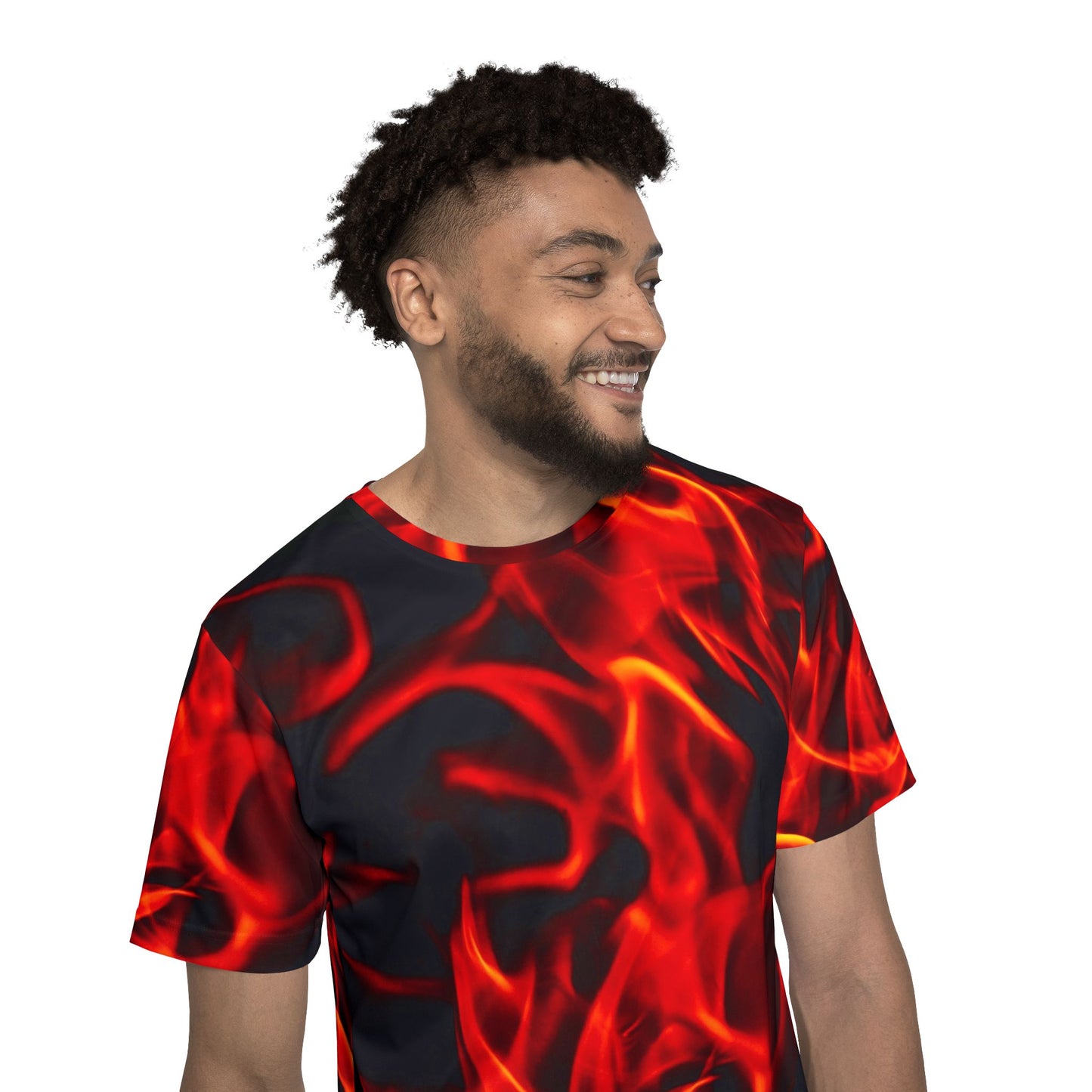 Men's Fire-Print Sports Jersey – Perfect for Game Days and Casual Wear