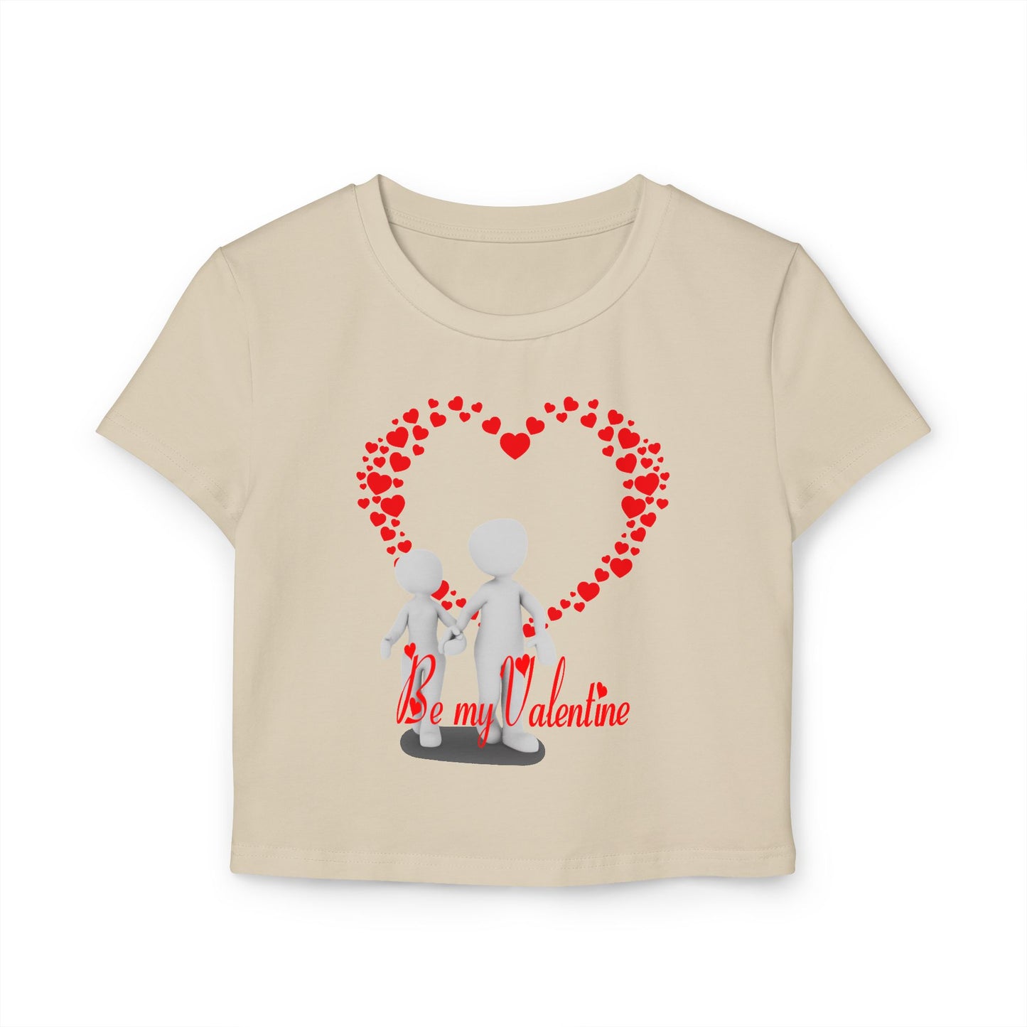 Cute Valentine's Day Women's Baby Tee - "Be my Valentine" Design