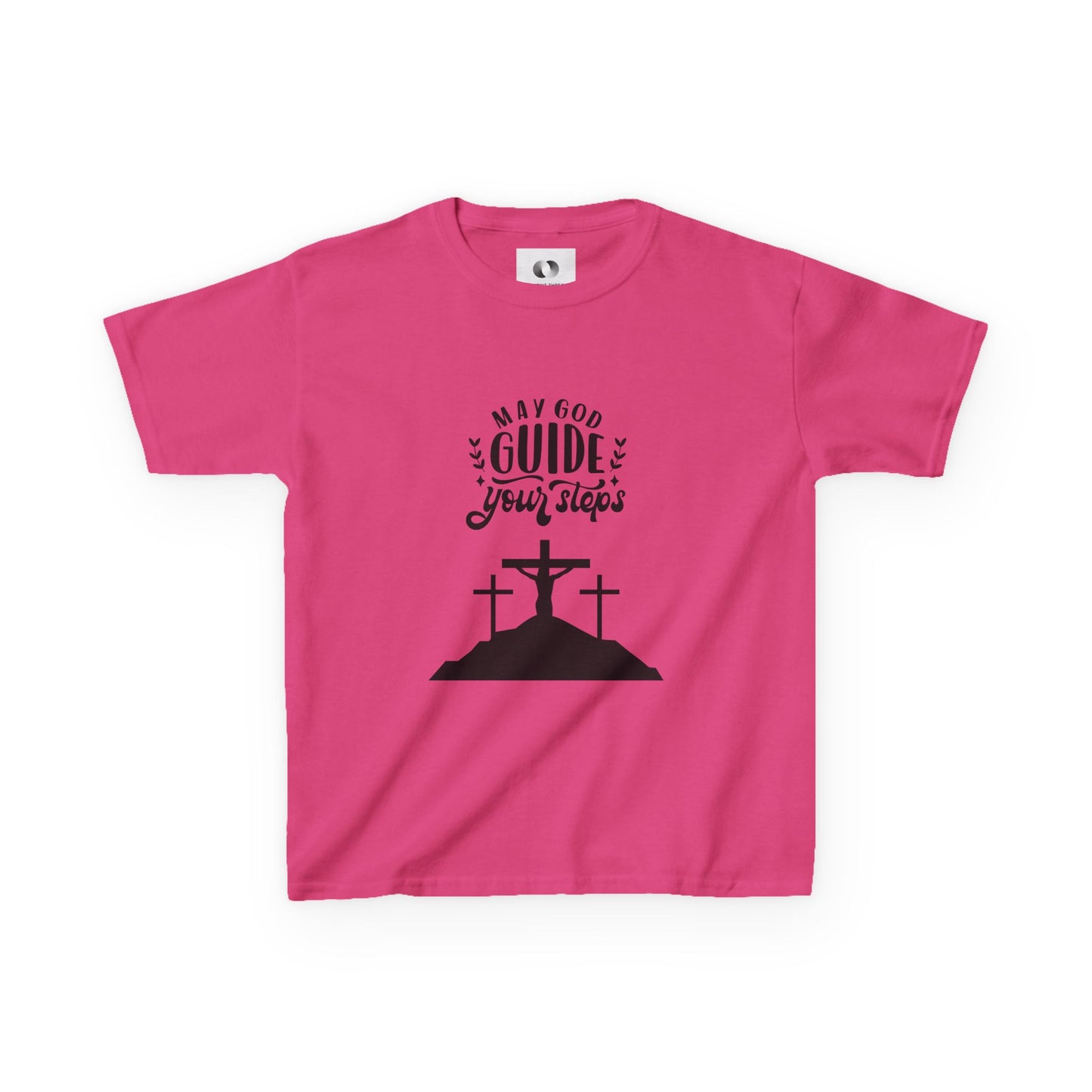 Kids Heavy Cotton™ Tee - "May God Guide Your Steps" Inspirational Shirt