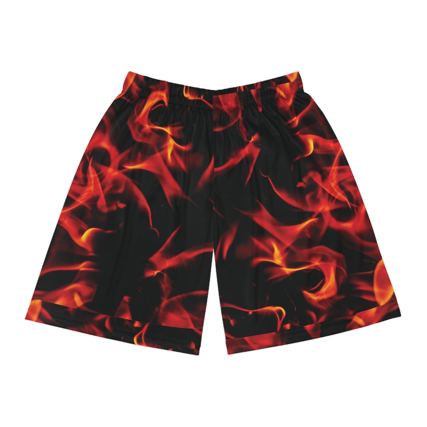 Men's Fire Flames Basketball Shorts - Stylish Sportswear for Athletes