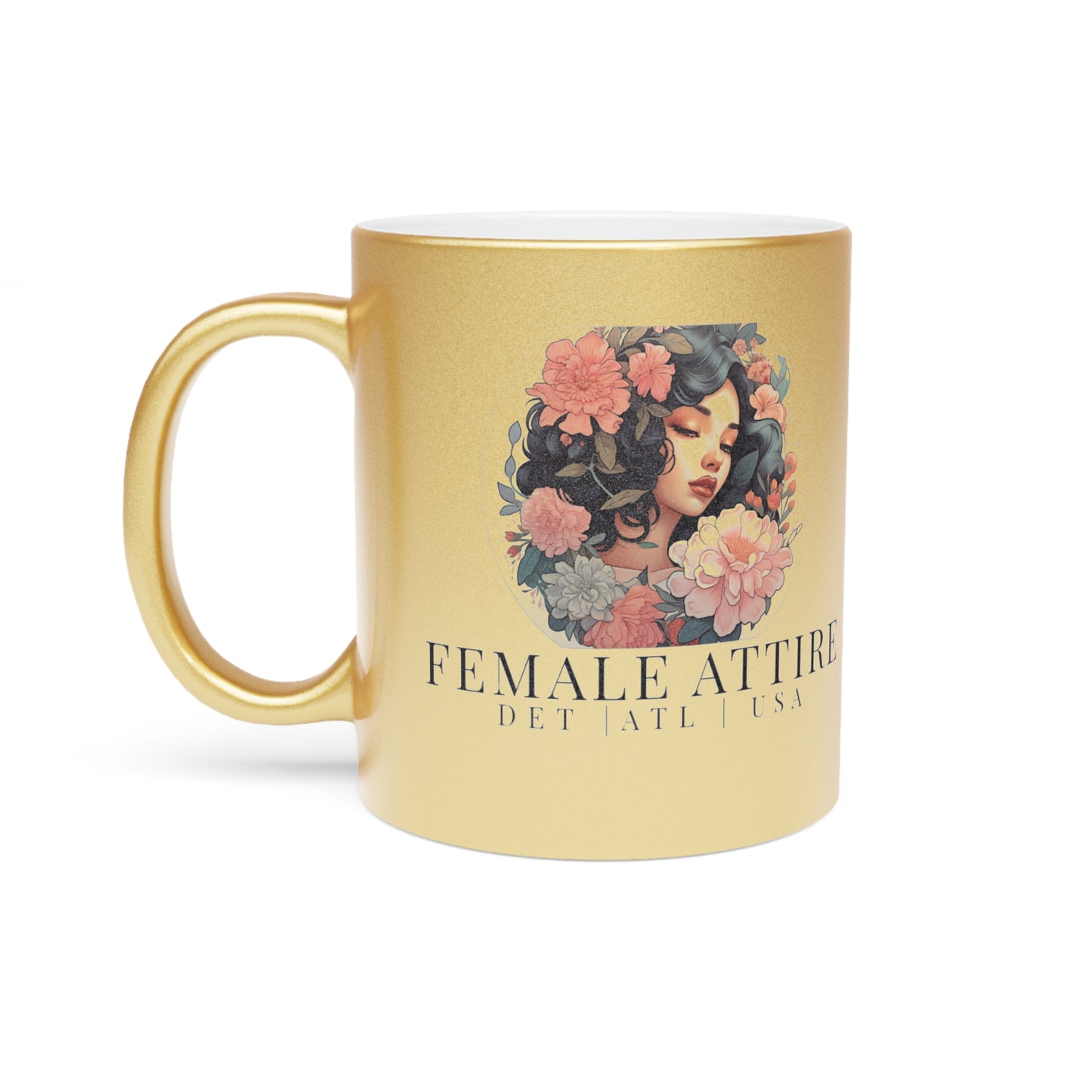 Elegant Floral Metallic Mug - Perfect Gift for Coffee Lovers