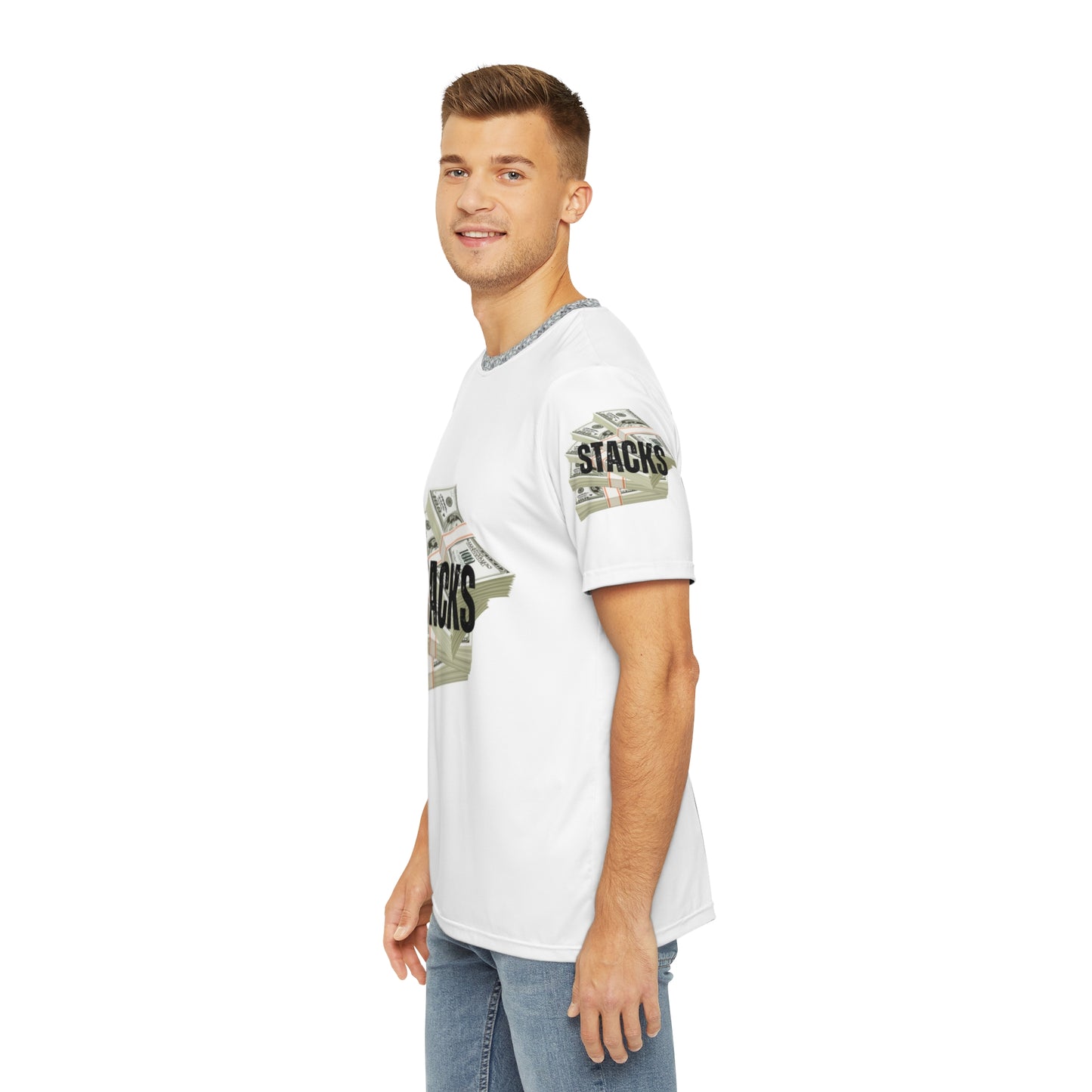 Men's Money Stacks Tee - Premium Polyester T-Shirt for Trendsetters