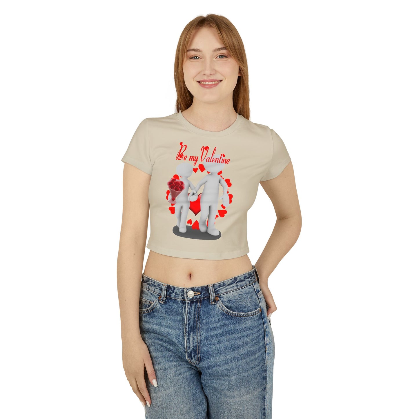 Romantic Women's Baby Tee - 'Be My Valentine' Graphic Tee