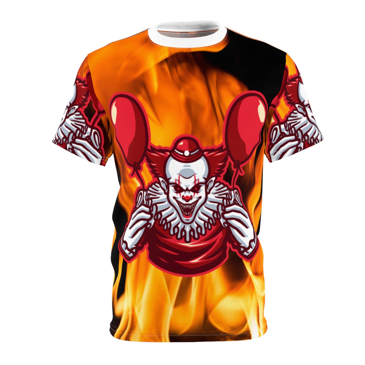 Inferno Clown Unisex Cut & Sew Tee - Bold Graphic T-Shirt for Horror Fans