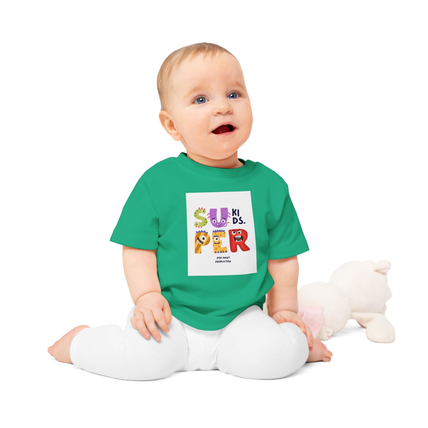 Super Kids Baby T-Shirt - Cute Cartoon Design for Playful Infants