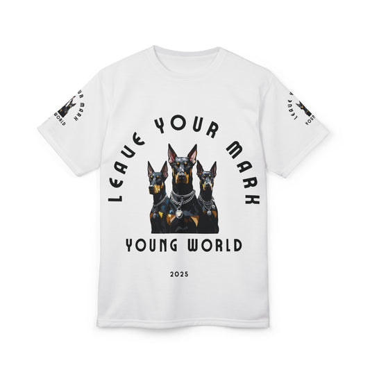 Unisex Dog Lover Tee - 'Leave Your Mark, Young World'