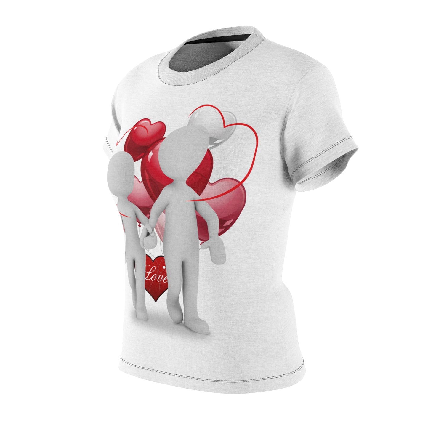 Romantic Love Illustration Tee for Women - Heart Design