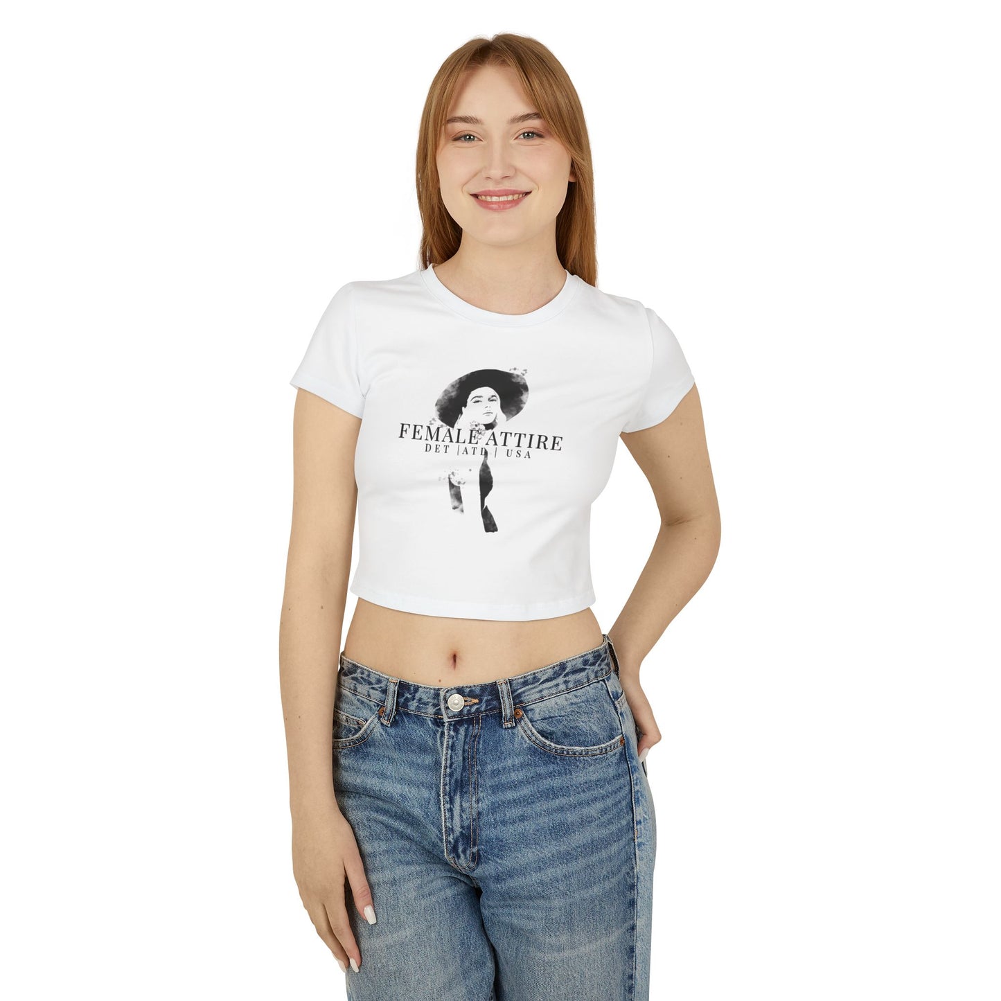 Trendy Women's Baby Tee with Feminine Graphic Design - Perfect for Casual Outings