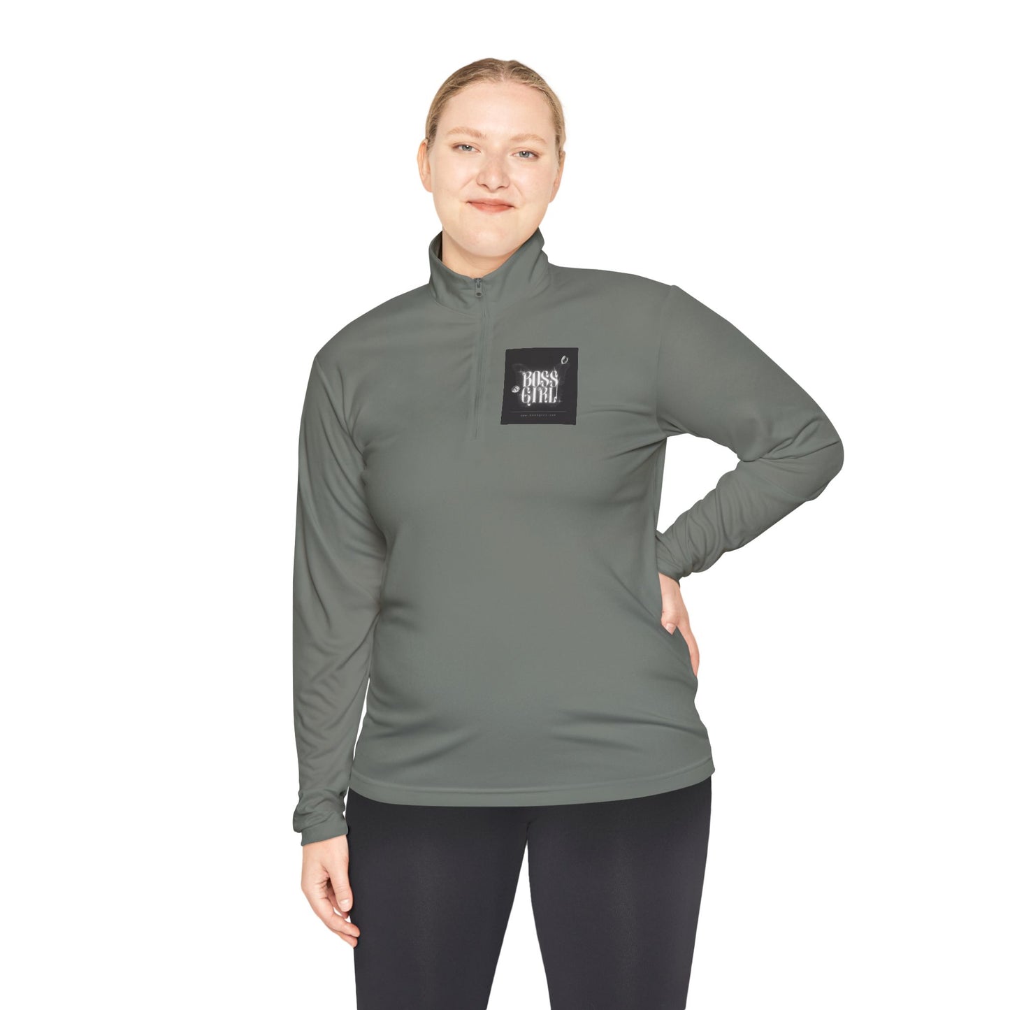 Boss Girl -Zip Pullover with Motivational Design - Stylish Activewear for Everyday Comfort