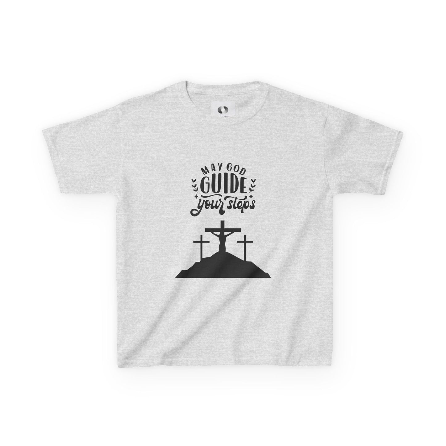 Kids Heavy Cotton™ Tee - "May God Guide Your Steps" Inspirational Shirt