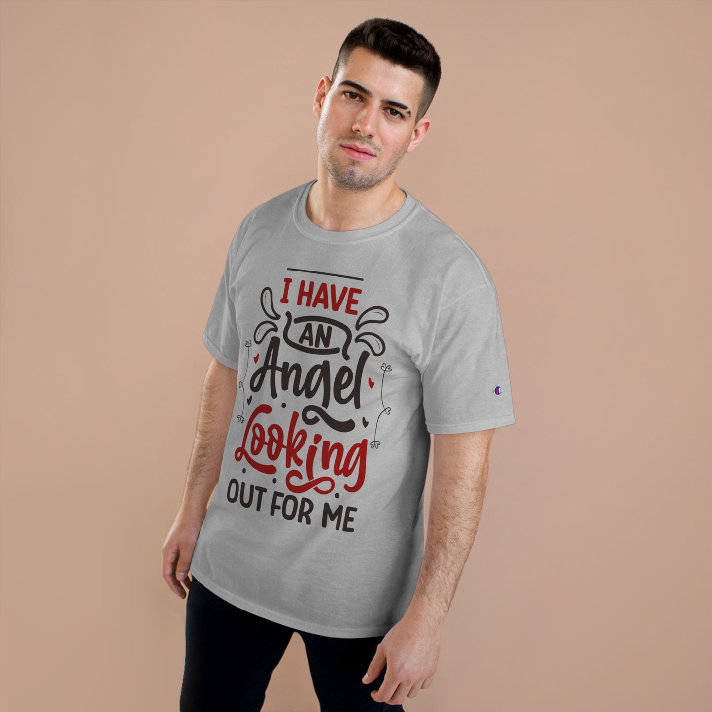 Inspirational Champion T-Shirt - 'I Have An Angel Looking Out For Me'