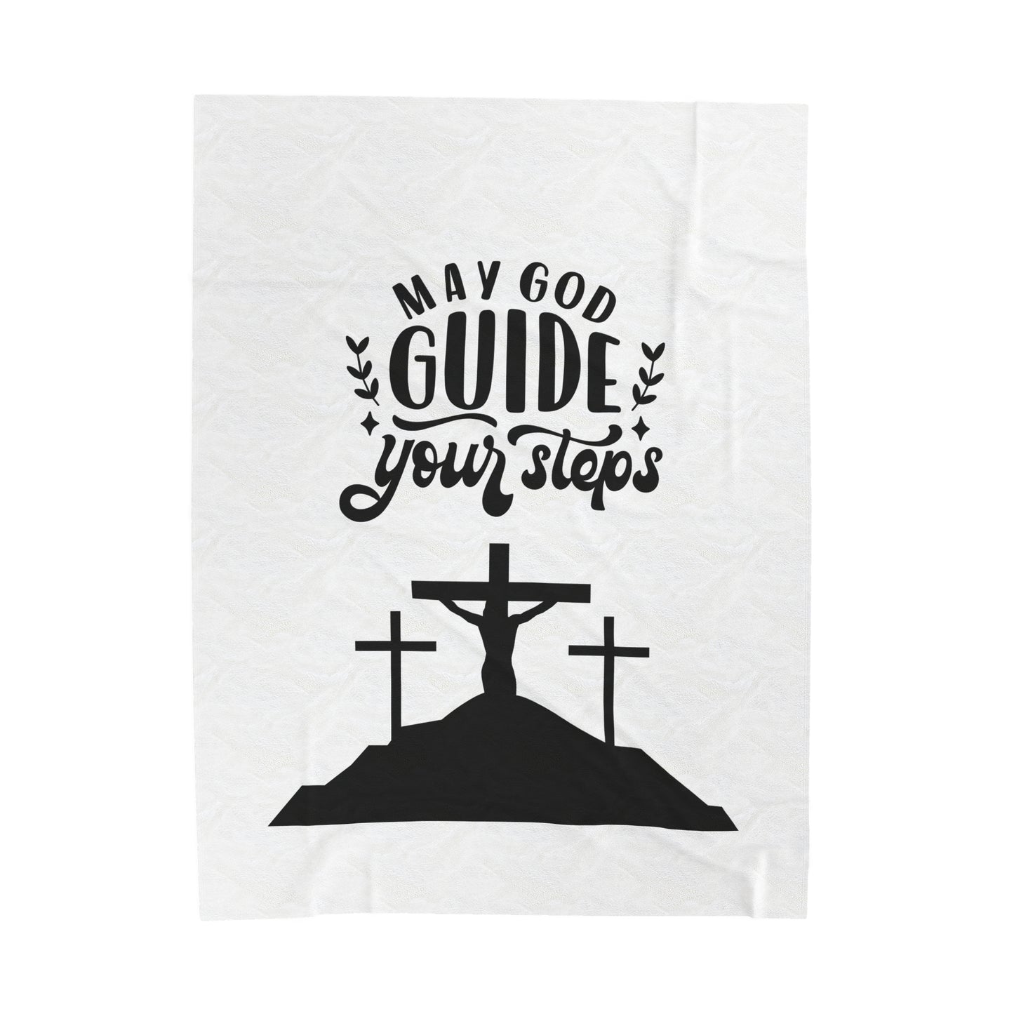 Inspirational Velveteen Plush Blanket - ‘May God Guide Your Steps’