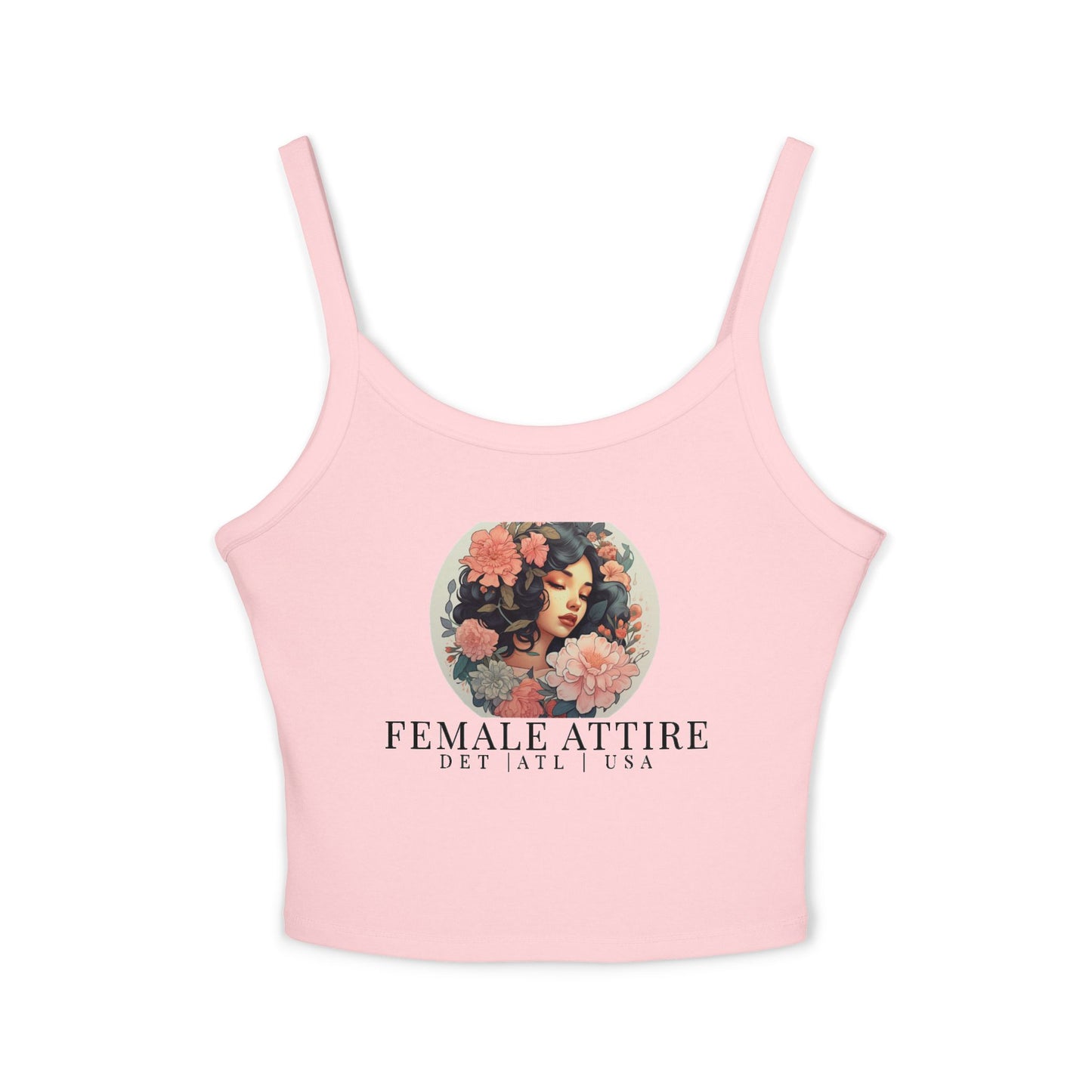 Feminine Floral Spaghetti Strap Tank Top – Female Attire