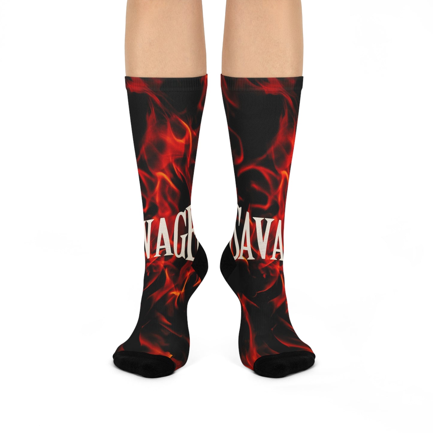 Savage Flame Cushioned Crew Socks - Bold & Comfortable for Everyday Wear