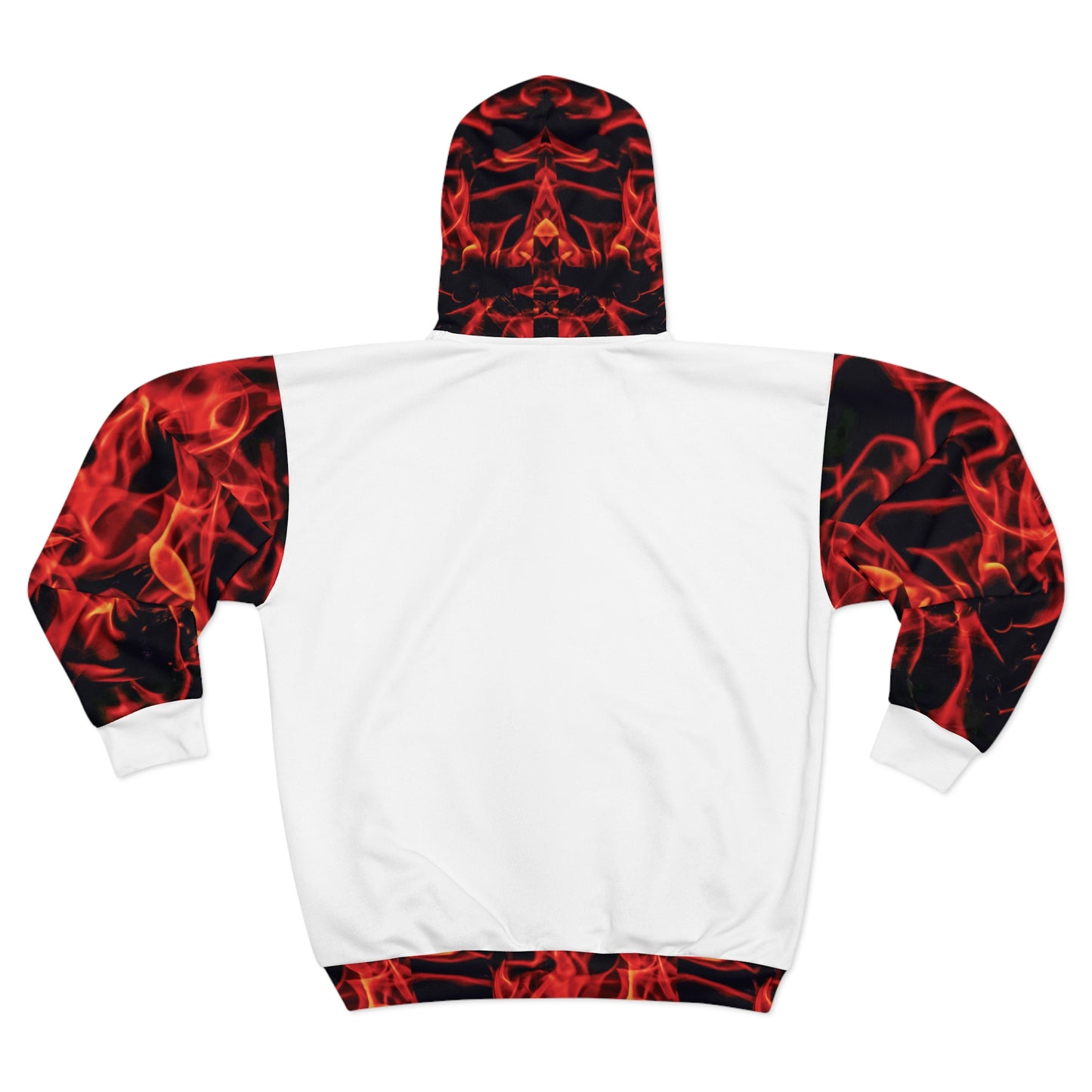 Bold Flame Design Unisex Zip Hoodie - Perfect for Cool Nights & Festivals