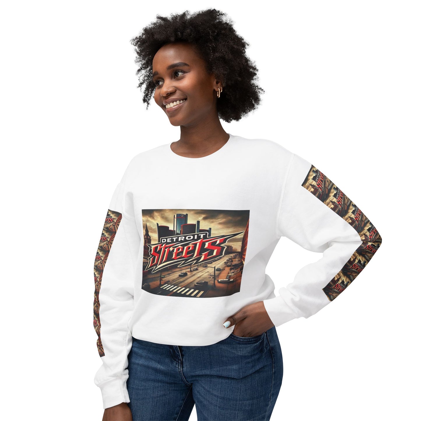 Detroit Streets Graphic Unisex Crewneck Sweatshirt - Lightweight & Stylish