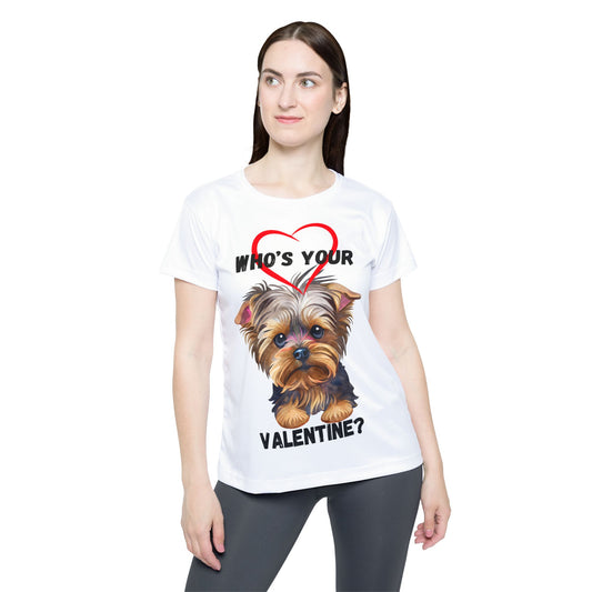 Valentine's Day Women's Sports Jersey - Cute Yorkie Design