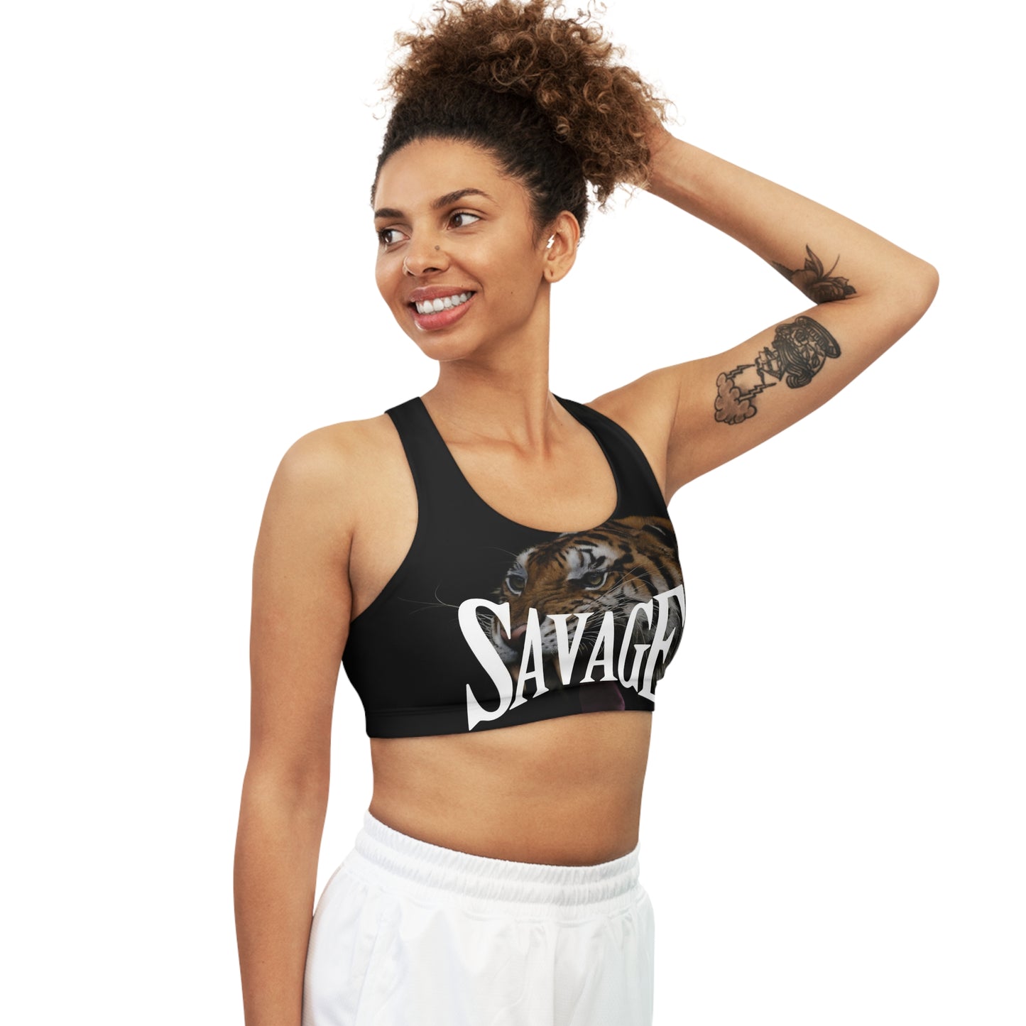 Savage Tiger Seamless Sports Bra - Fierce Activewear for Fitness Enthusiasts