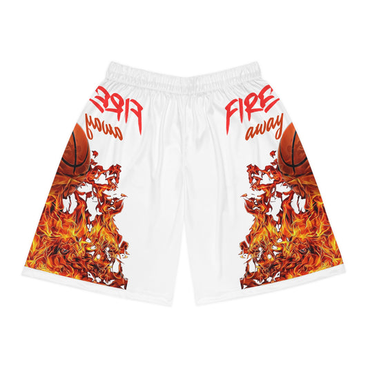 Fire Away Basketball Shorts - Hot Flames Design for Players and Fans