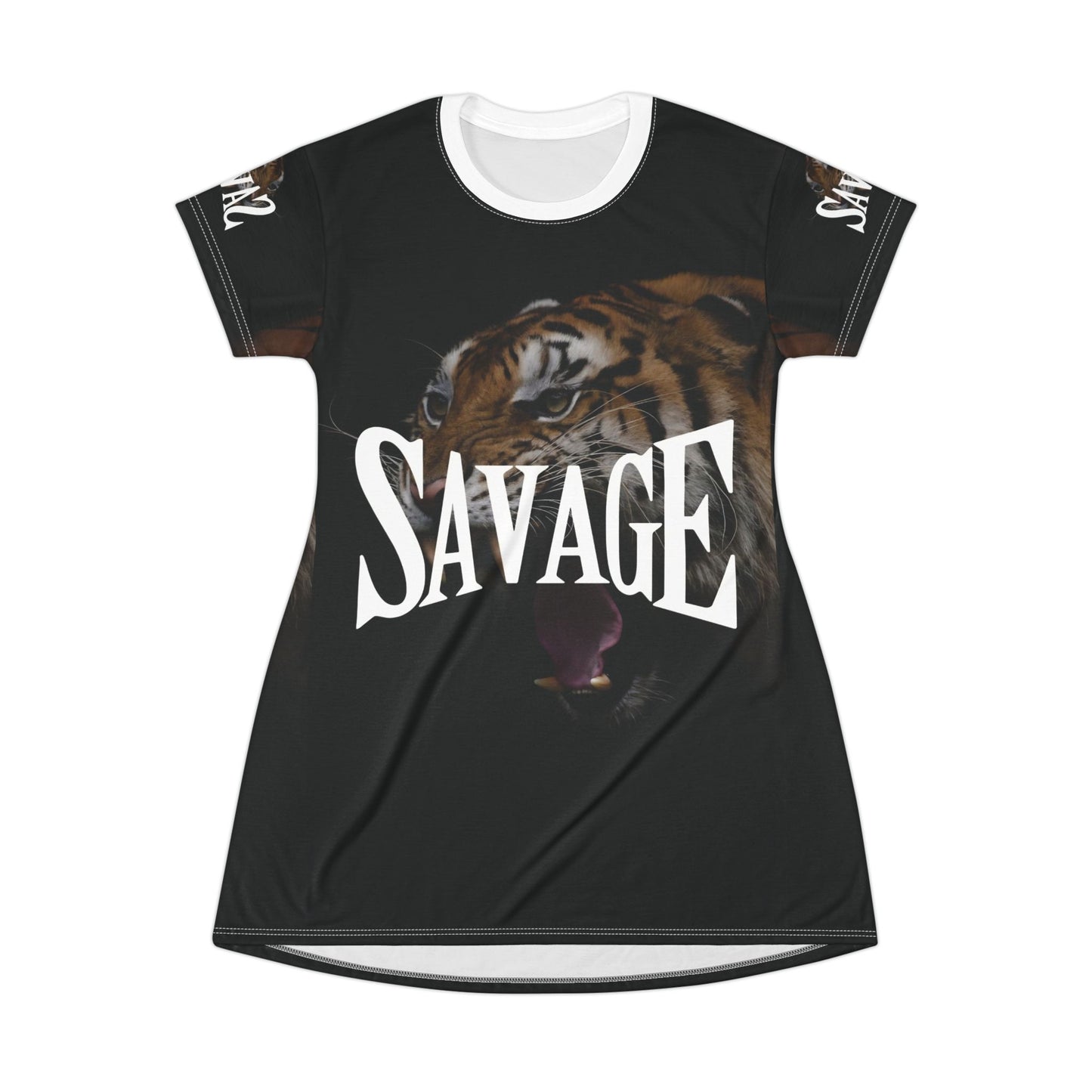 Savage Tiger Graphic T-Shirt Dress - Fierce & Fashionable