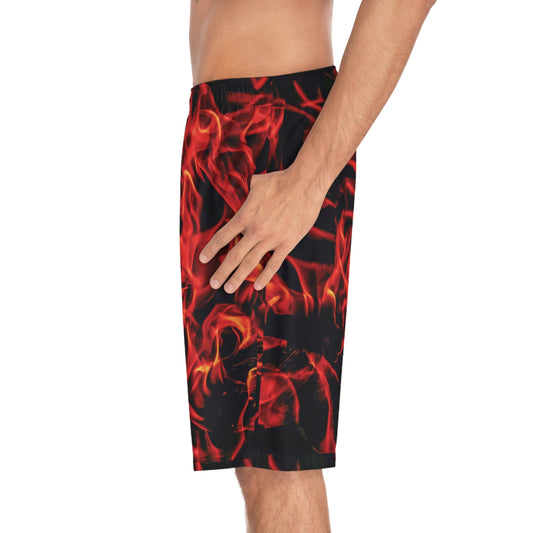 Men's Fiery Flames Board Shorts - Perfect for Summer Beach Days