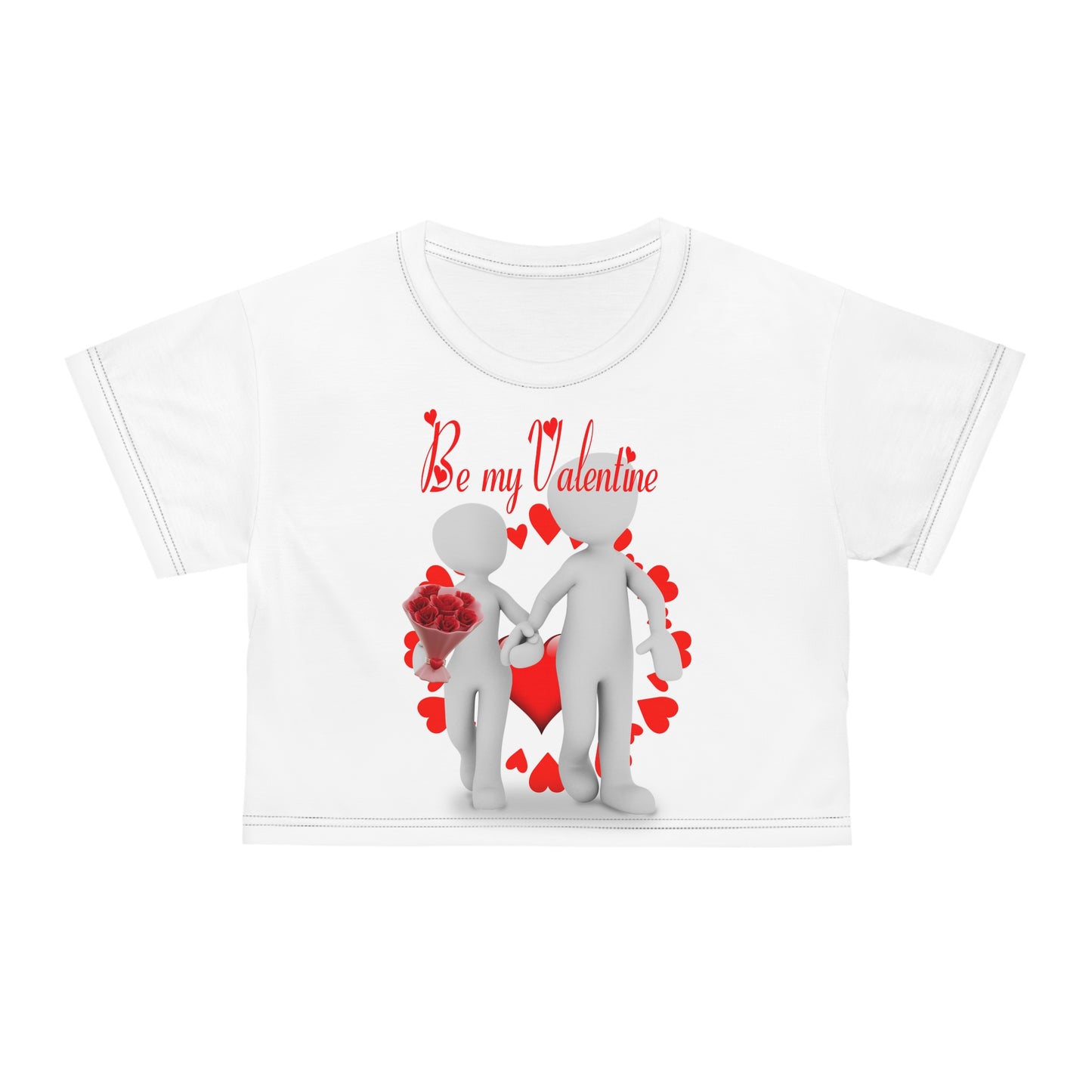 Be My Valentine Crop Tee (AOP)