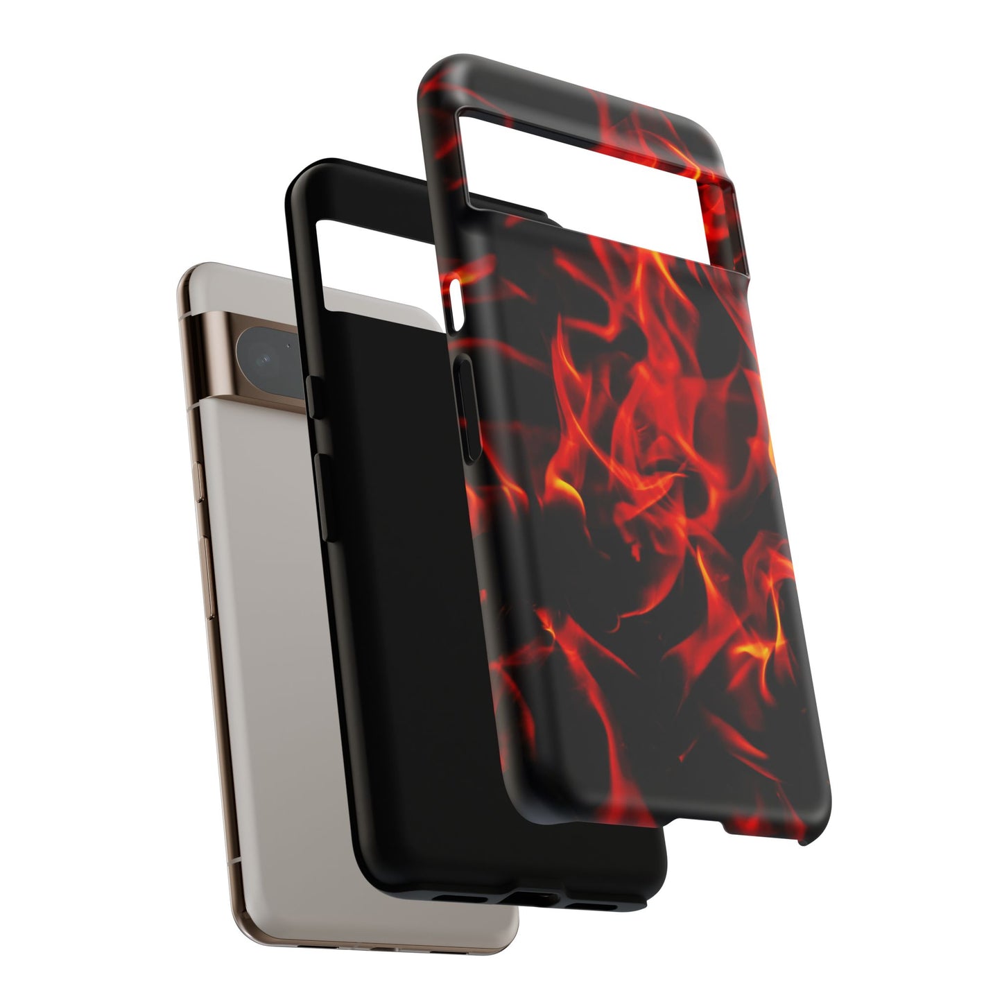 Fire Design Tough Phone Case - Bold Protection with Fiery Vibes