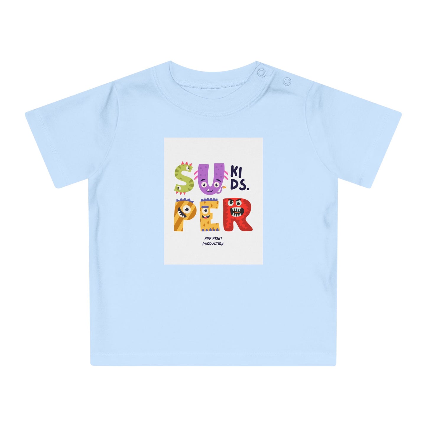 Super Kids Baby T-Shirt - Cute Cartoon Design for Playful Infants