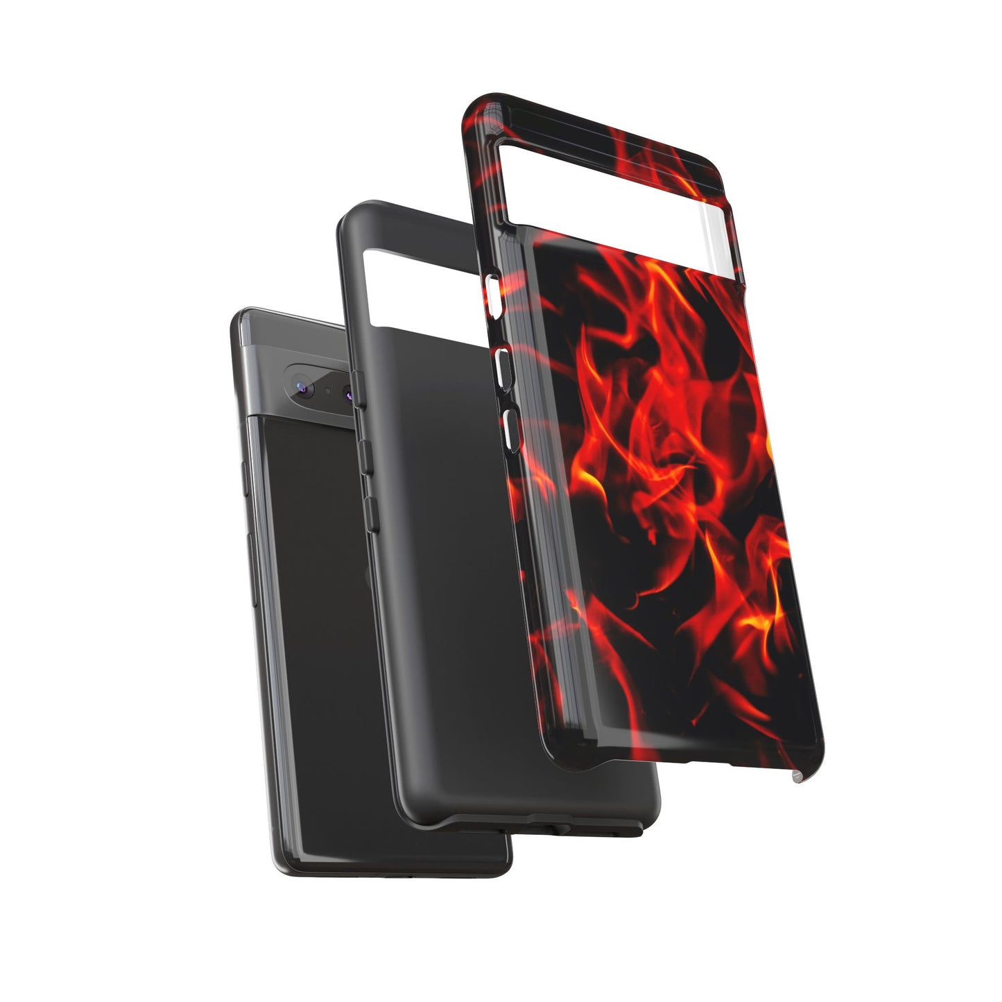 Fire Design Tough Phone Case - Bold Protection with Fiery Vibes