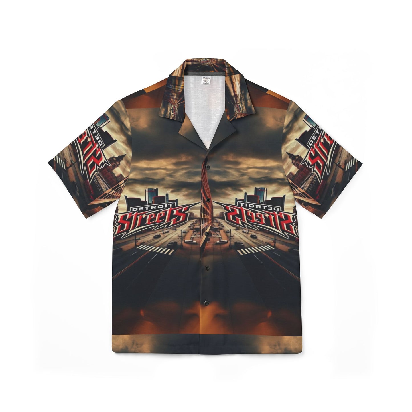 Detroit Streets Men's Hawaiian Camp Shirt - Retro Vibe for Summer Adventures